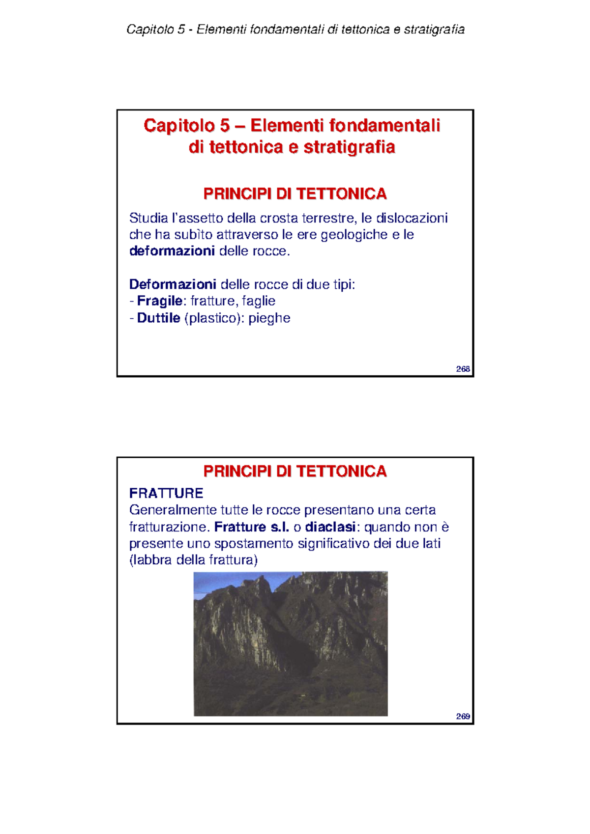 Due tipi di datazione relativa