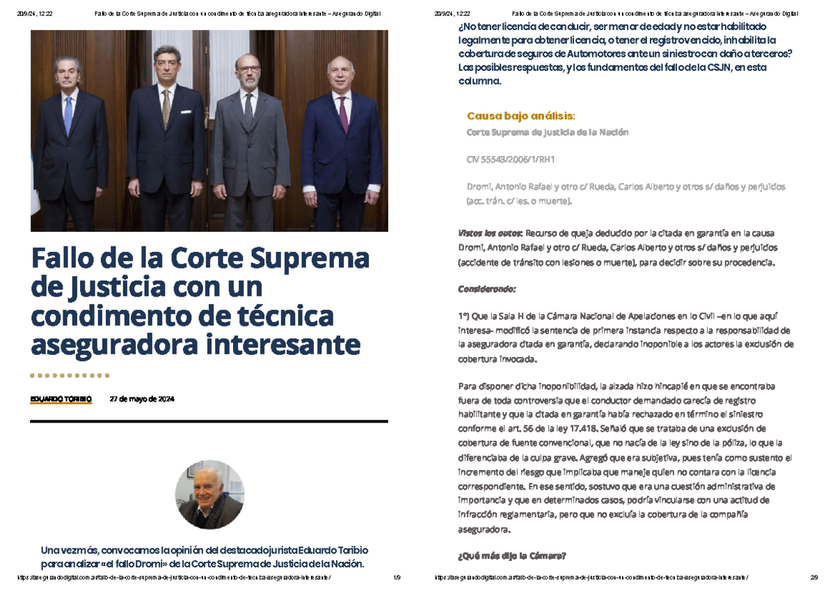 Fallo - Fwloññññññsjjs - Fallo de la Corte Suprema de Justicia con un ...