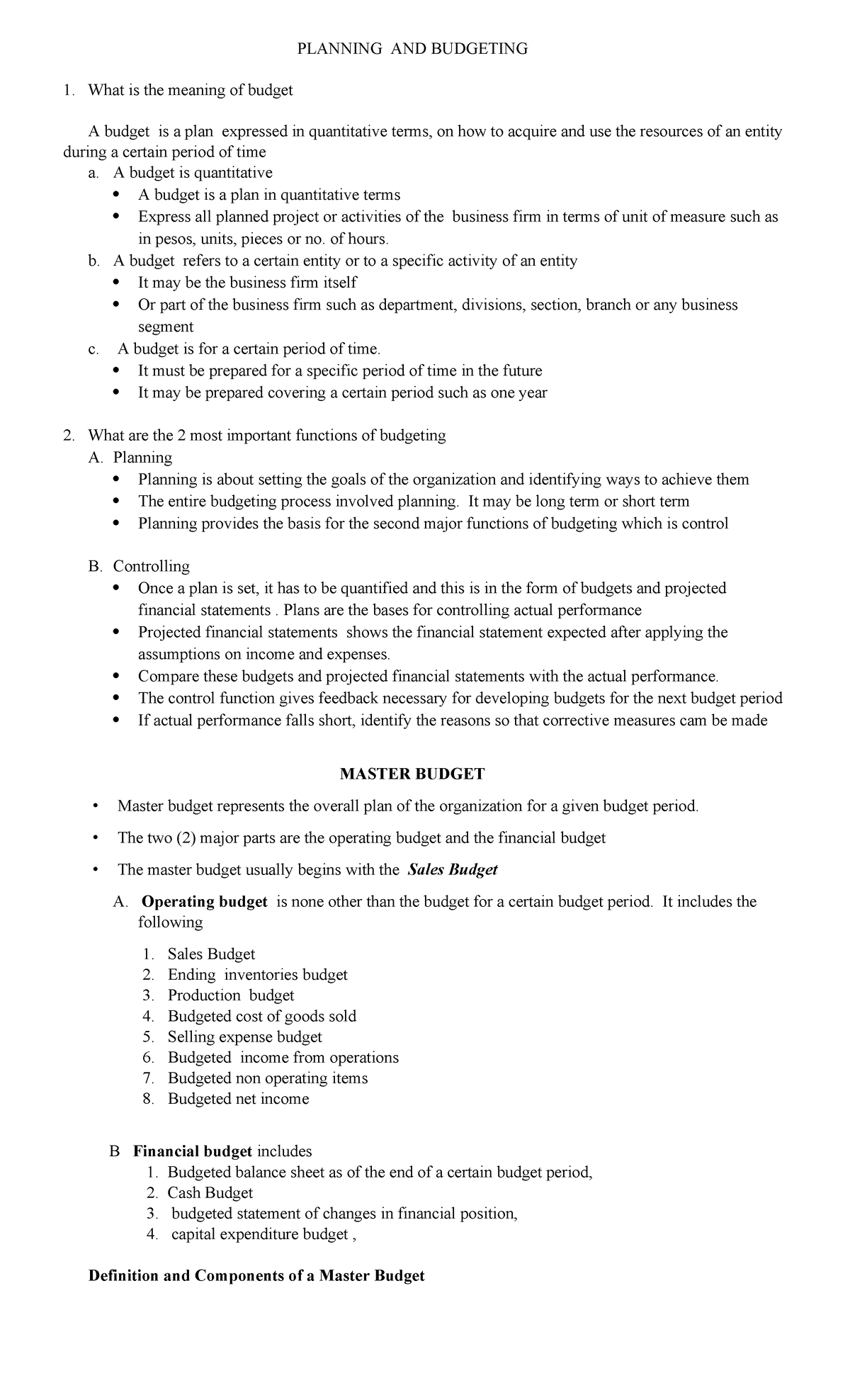 Module-Planning-Budgetting - PLANNING AND BUDGETING What is the meaning ...