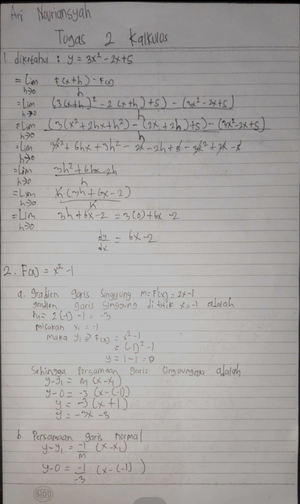 Tugas 1 Kalkulus 1 - Jawaban - Pengantar Matematika - Studocu