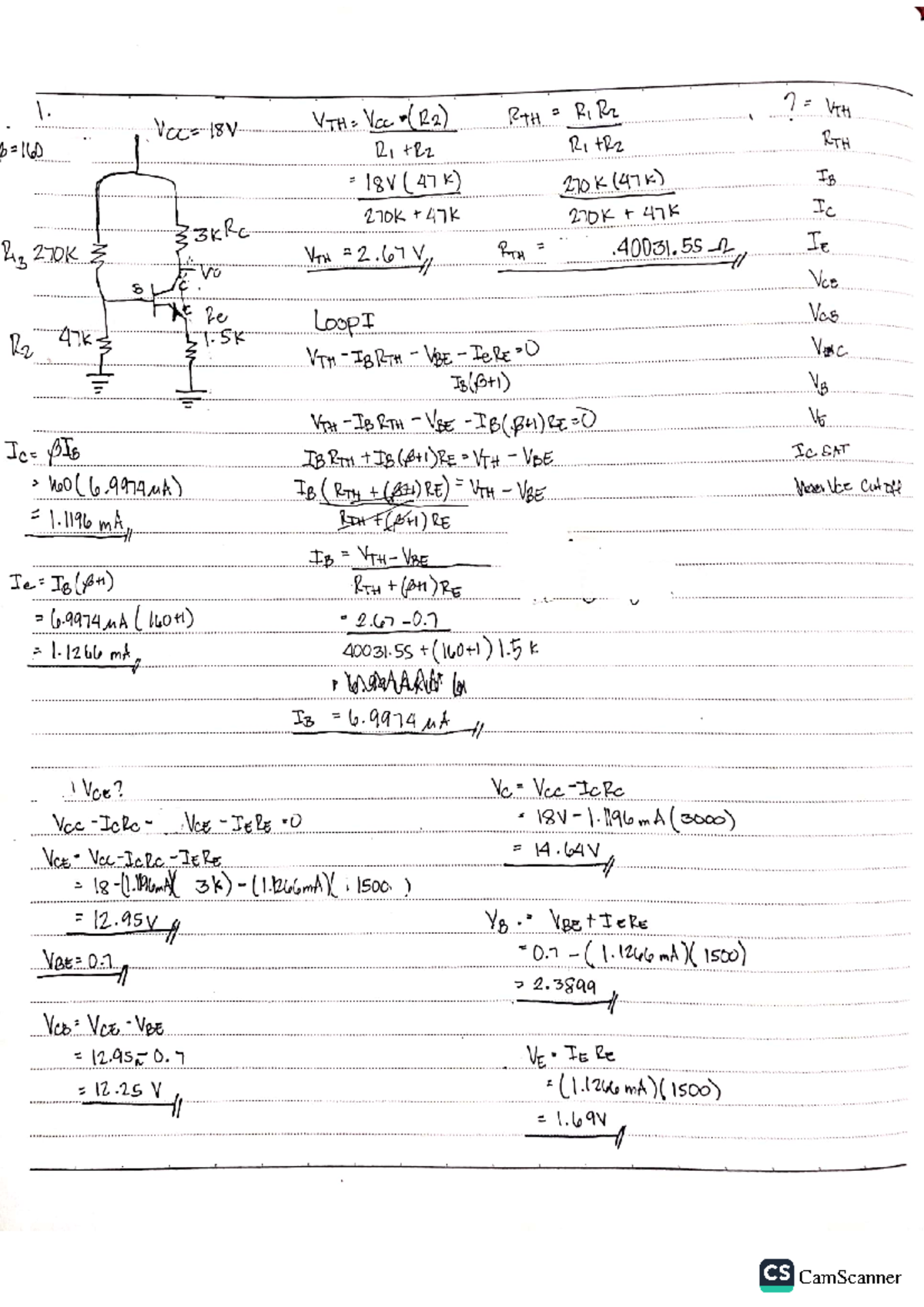 Electronics1 BipolarJunctionTransistor BJTSolvingProblems