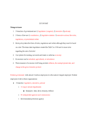 Exam 2 - Review Sheet 2320 - Spring 2019 (mine) - POSI 2320 – Spring ...