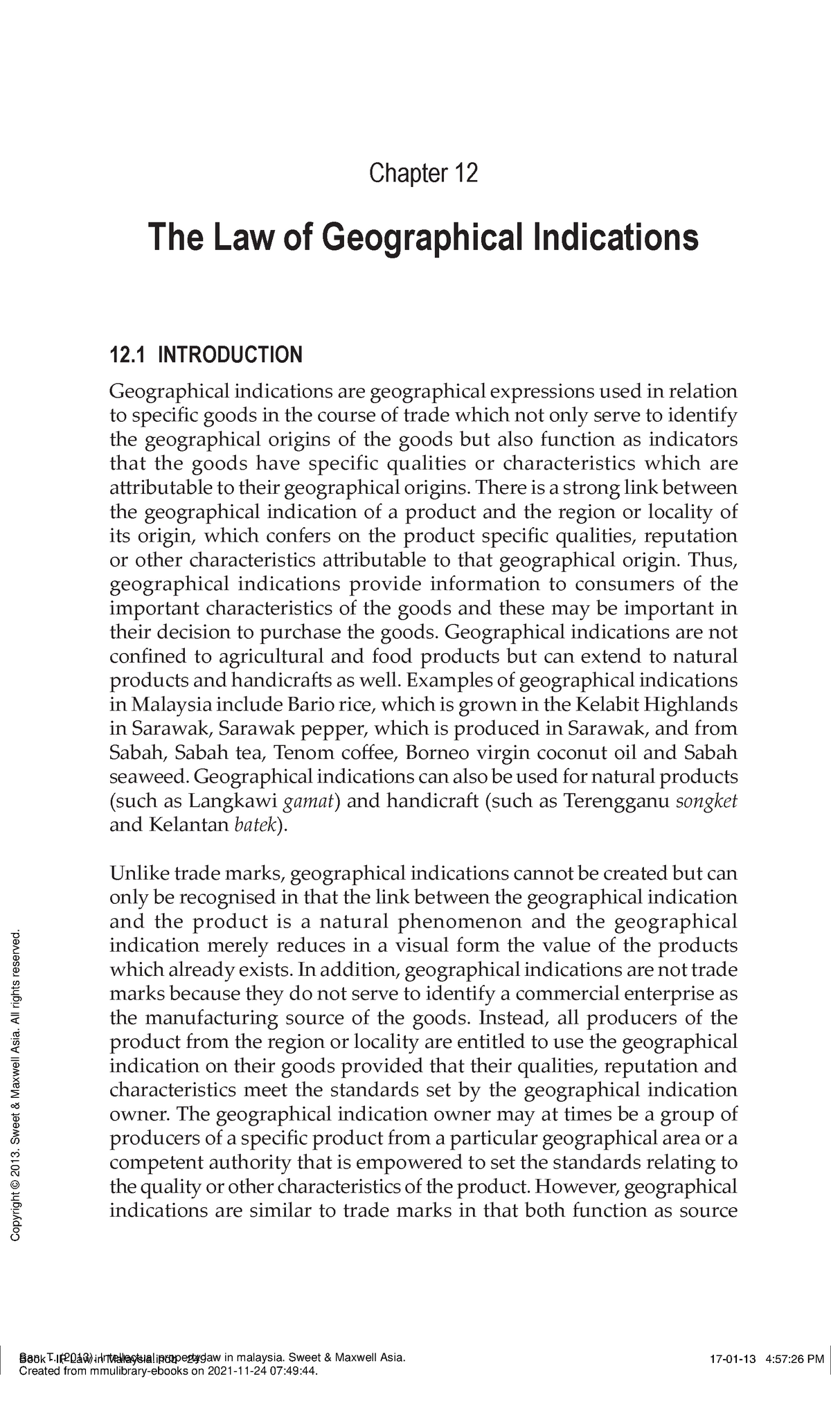 geographical indications assignment