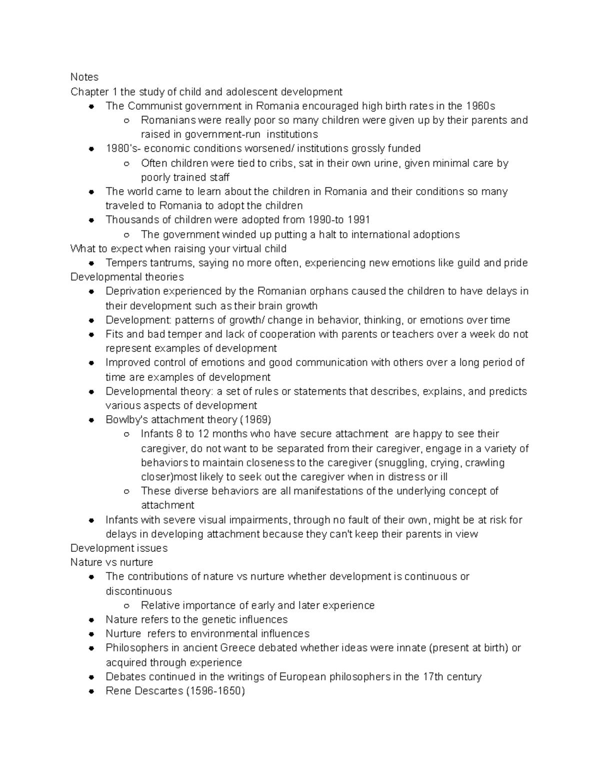 Child And Adolescent Development 150 - Notes Chapter 1 The Study Of ...