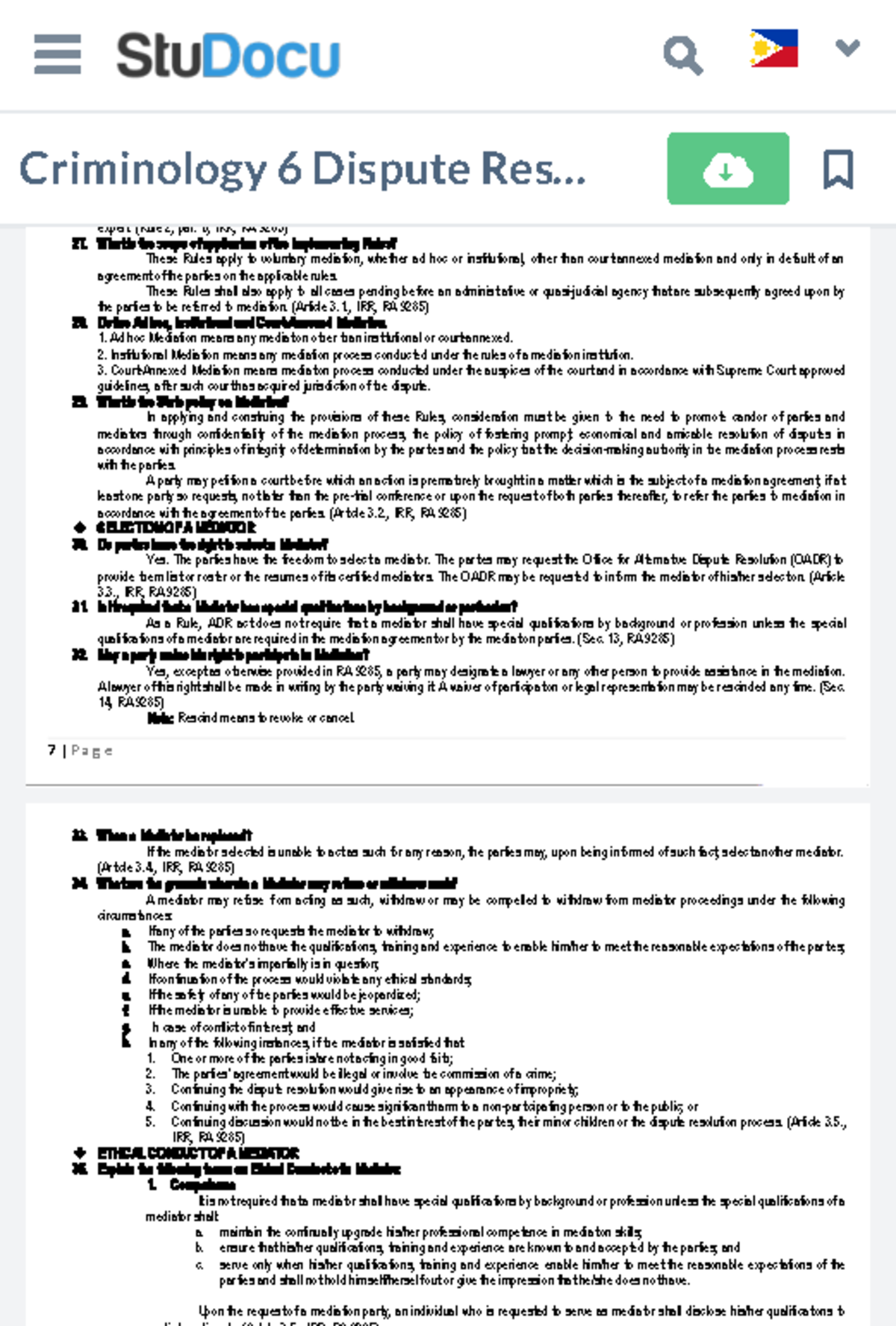 Criminology 6 Dispute Resolution And Crises Incidents Management - A ...