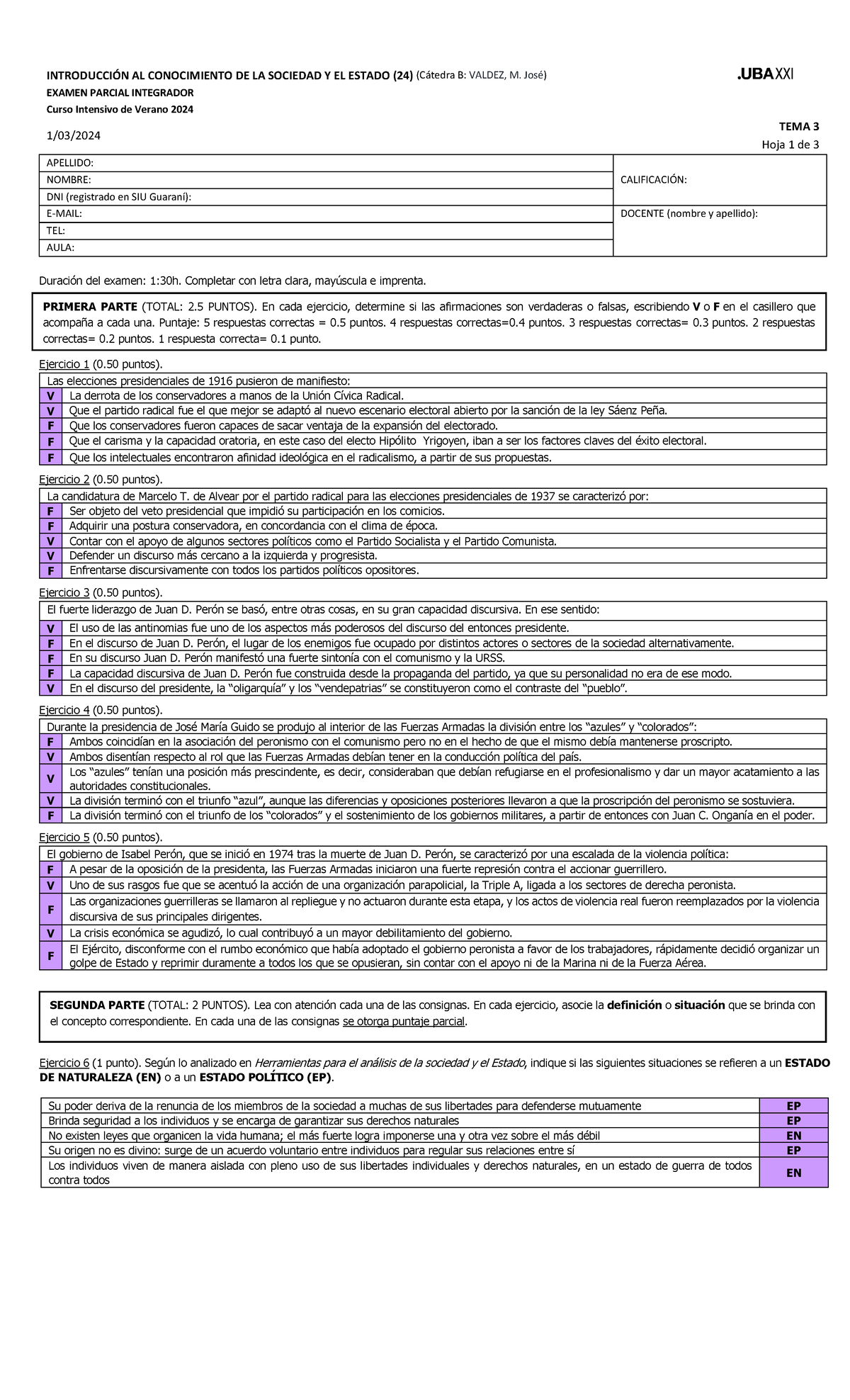 ICSE B Tema 3 Claves Parcial - INTRODUCCIÓN AL CONOCIMIENTO DE LA ...