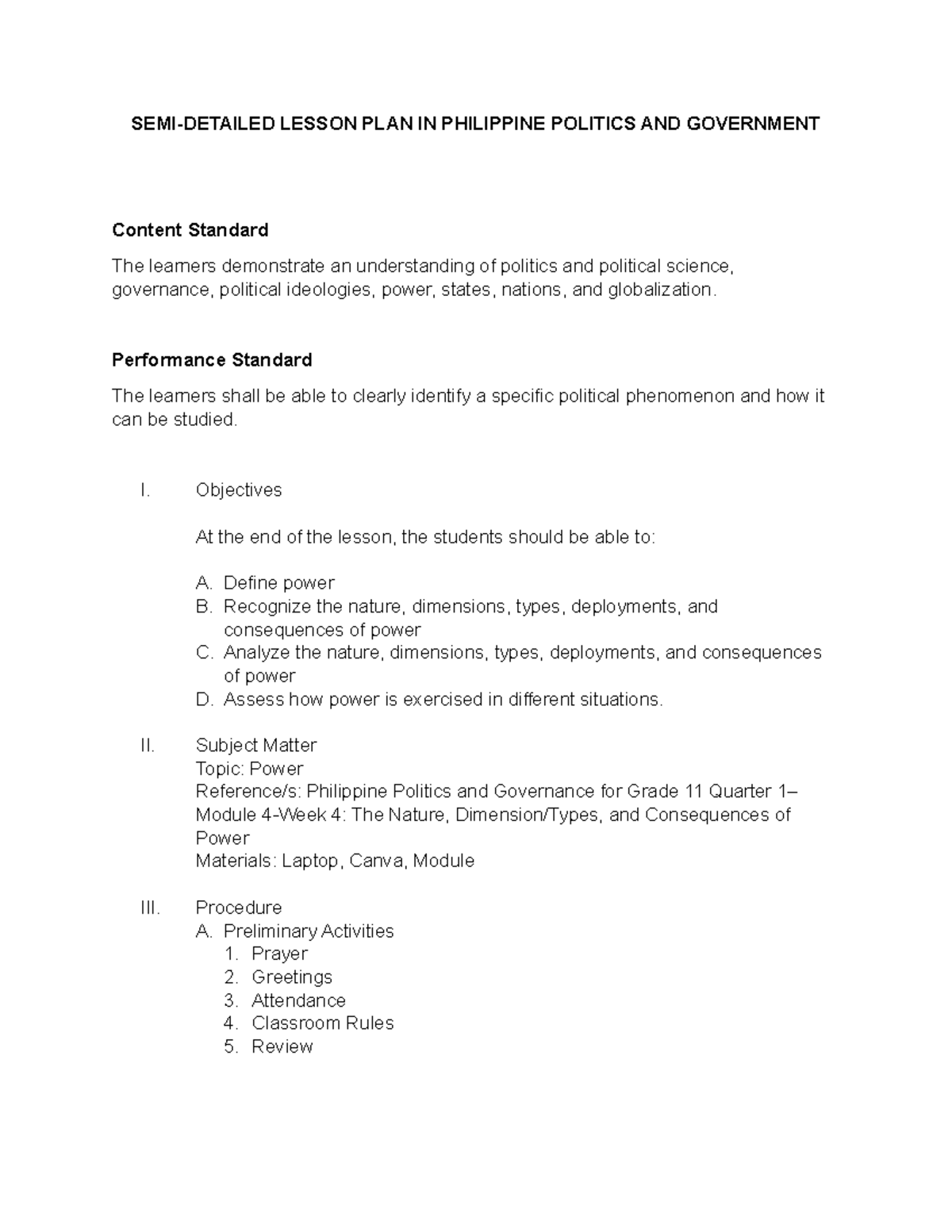 SDLP San Juan_file - SEMI-DETAILED LESSON PLAN IN PHILIPPINE POLITICS ...