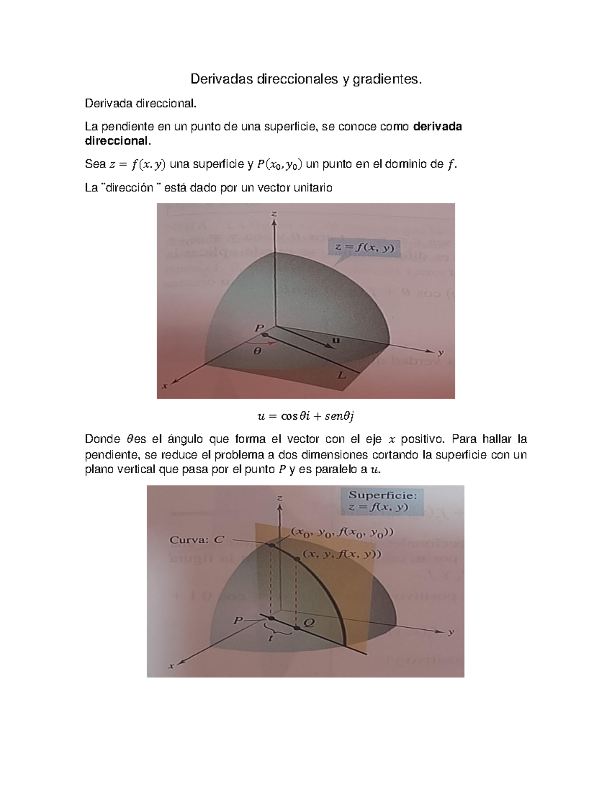 Derivadas Direccionales Y Gradientes Y Como Resolverlas - Derivadas ...