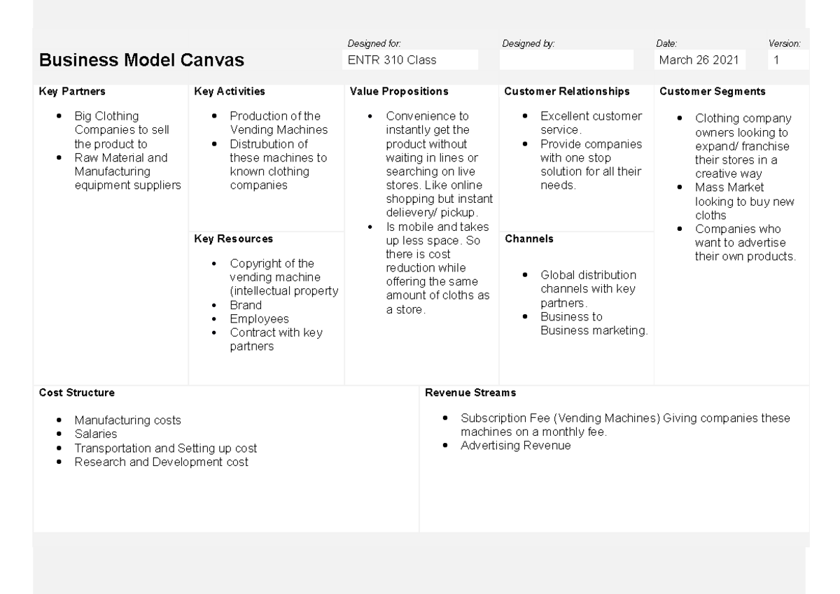 business model assignment