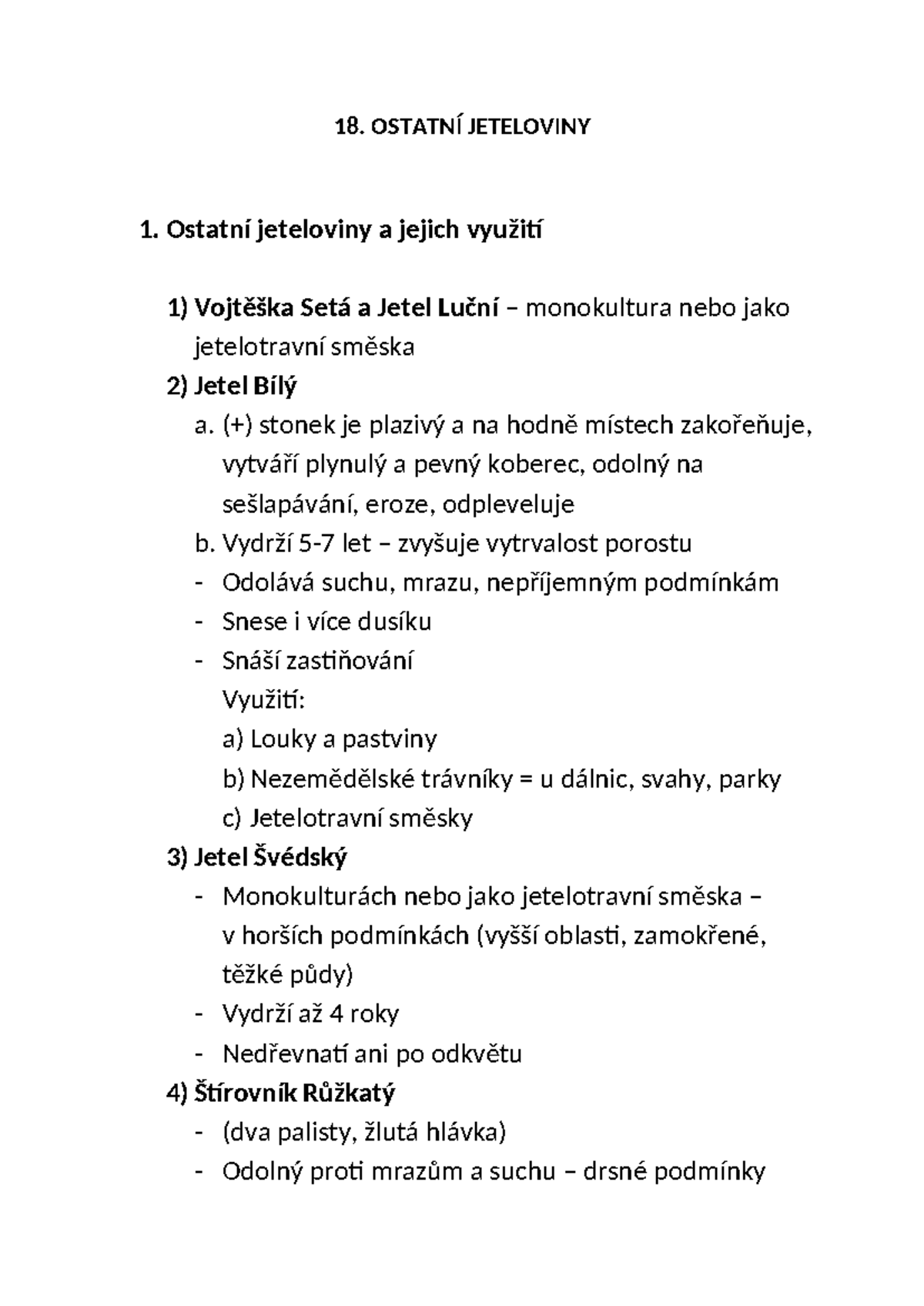 18) Ostatní Jeteloviny - OSTATNÍ JETELOVINY Ostatní jeteloviny a jejich ...