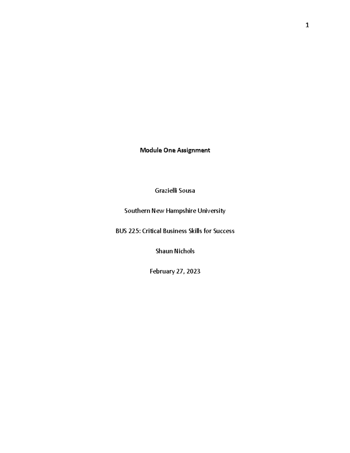 1-1 Assignment Critical Thinking for Business Decisions - Module One ...