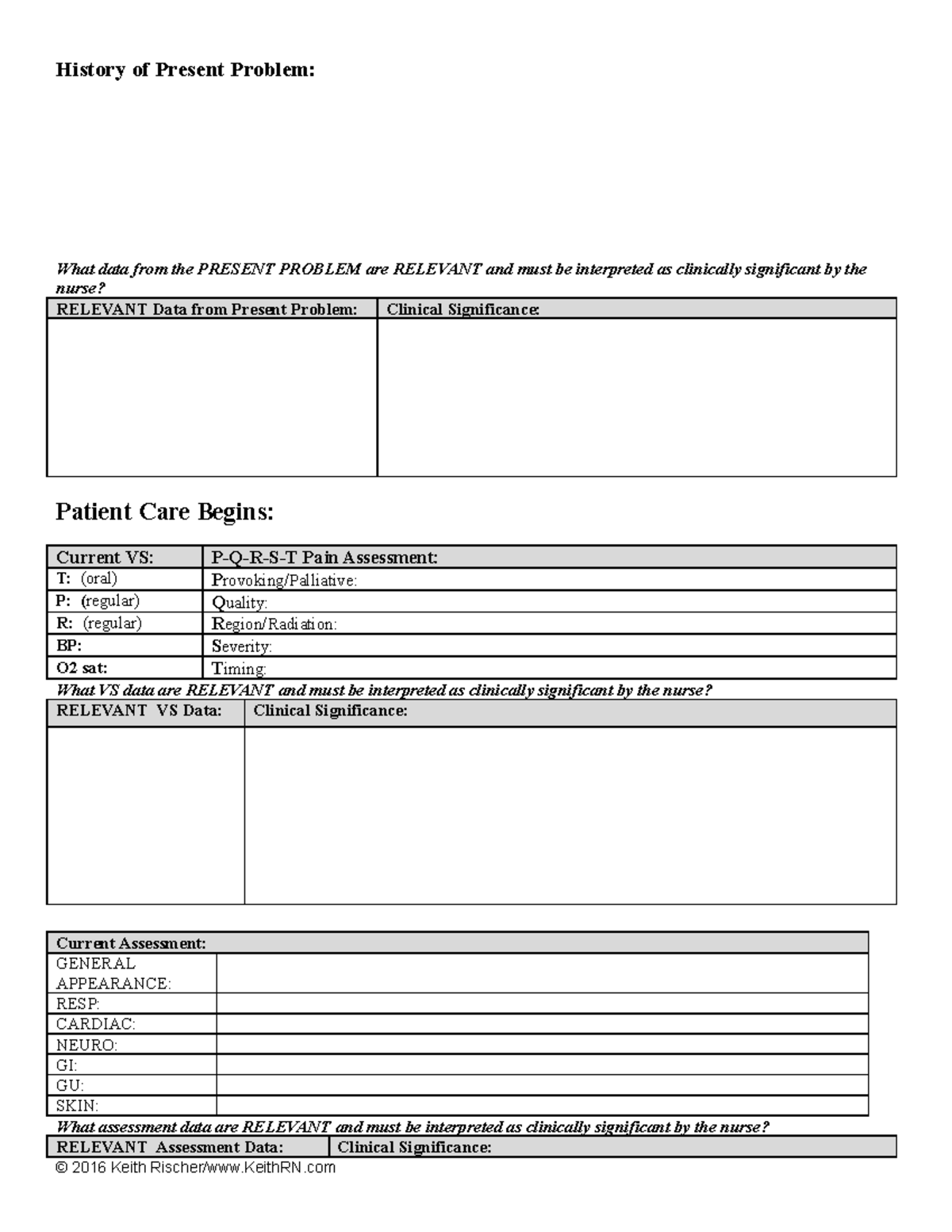 Template-Reverse Case Study - History of Present Problem: What data ...