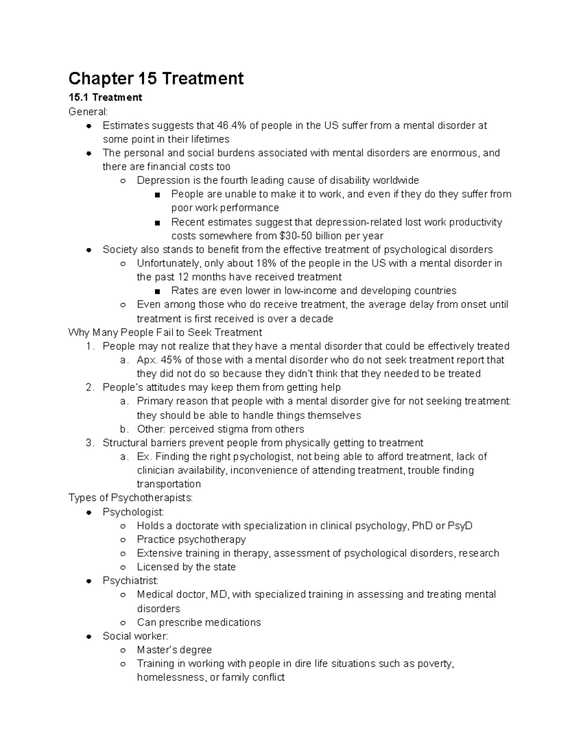 202 Chapter 15 Treatment of Psychological Disorders - Chapter 15 ...