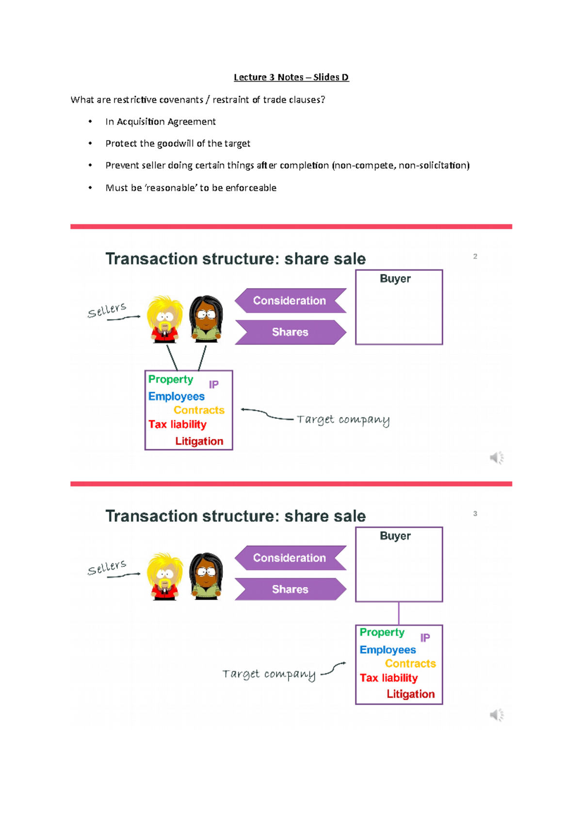 Lecture 3 - Slides D Notes - Risk allocation buyer’s perspective (due ...