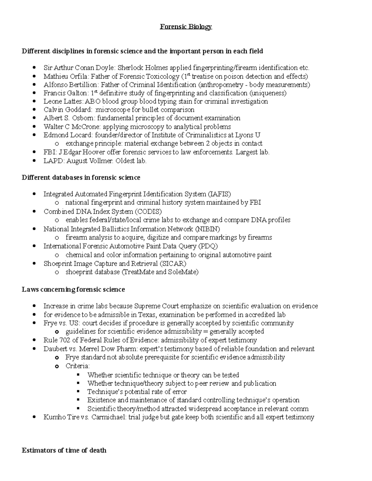 forensic biology dissertation topics