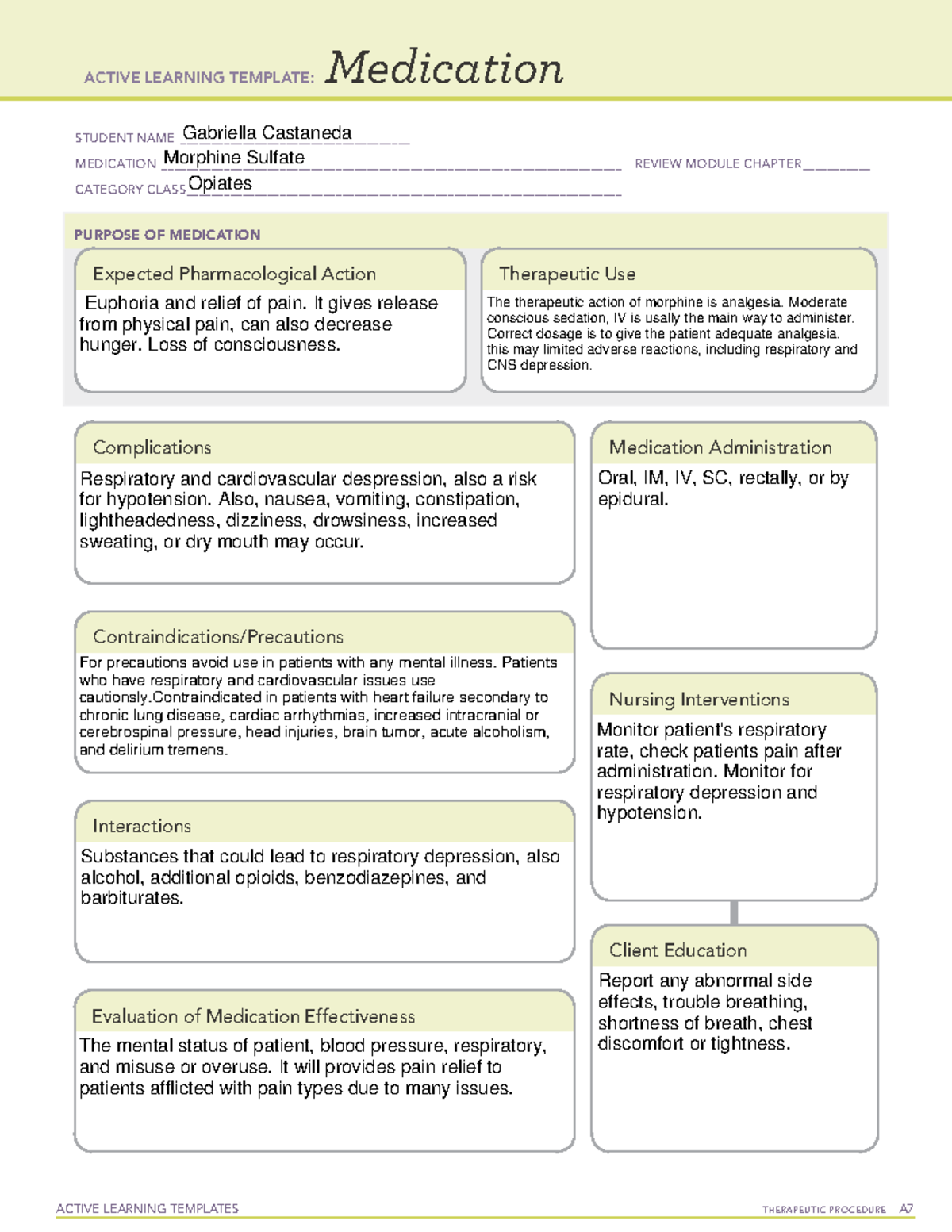 Medication template - med temp - ACTIVE LEARNING TEMPLATES TherapeuTic ...