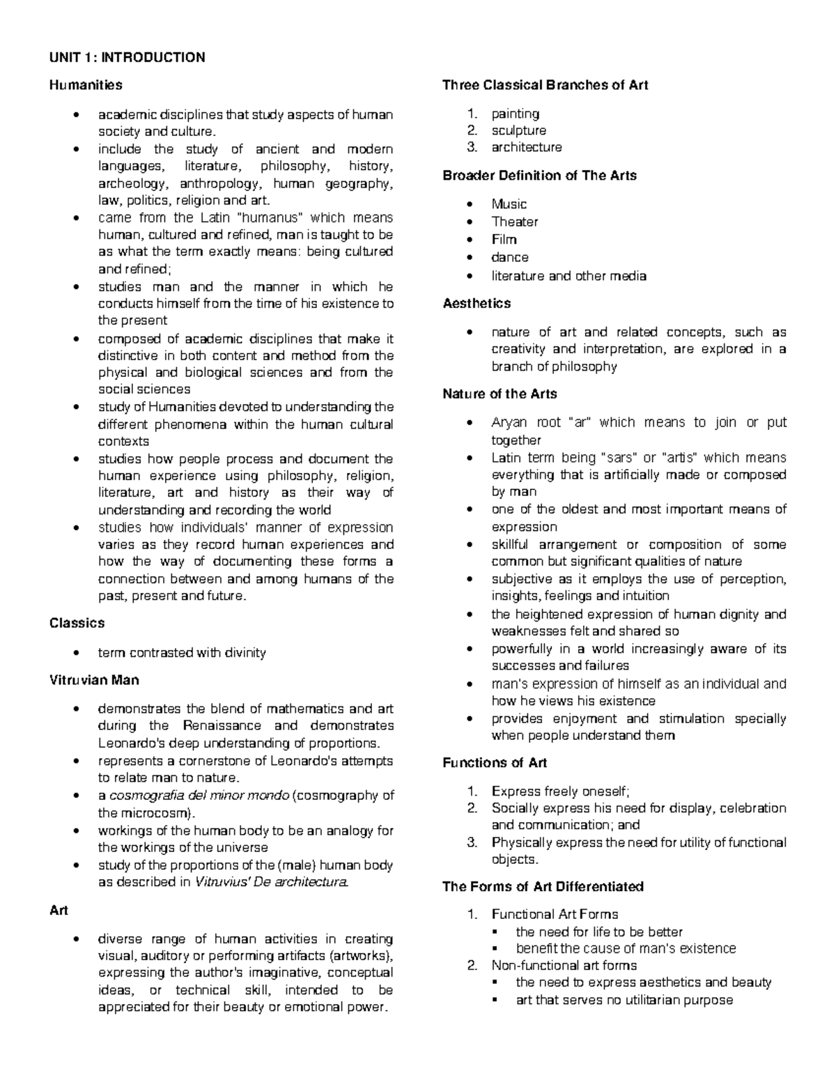 Artapp - Lecture notes on Art applications - UNIT 1: INTRODUCTION ...