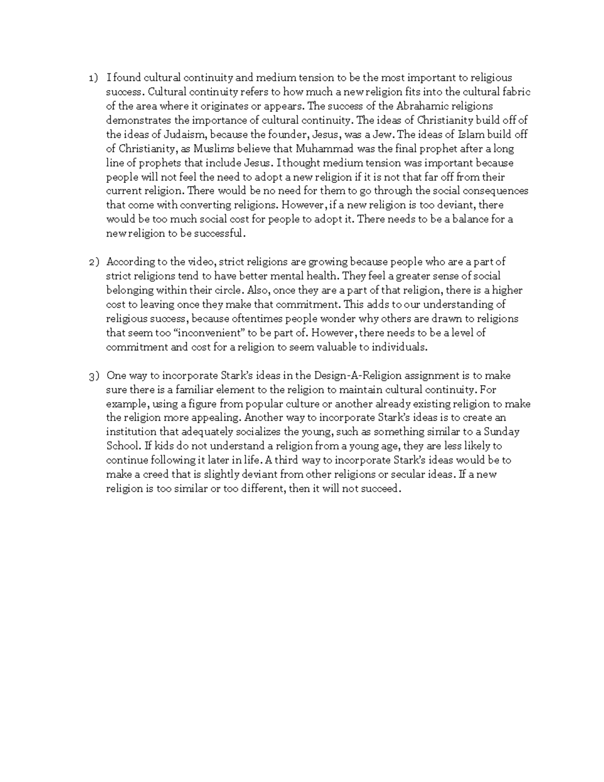 Reflection 7 Dr. Lynn Neal Grade A I found cultural continuity