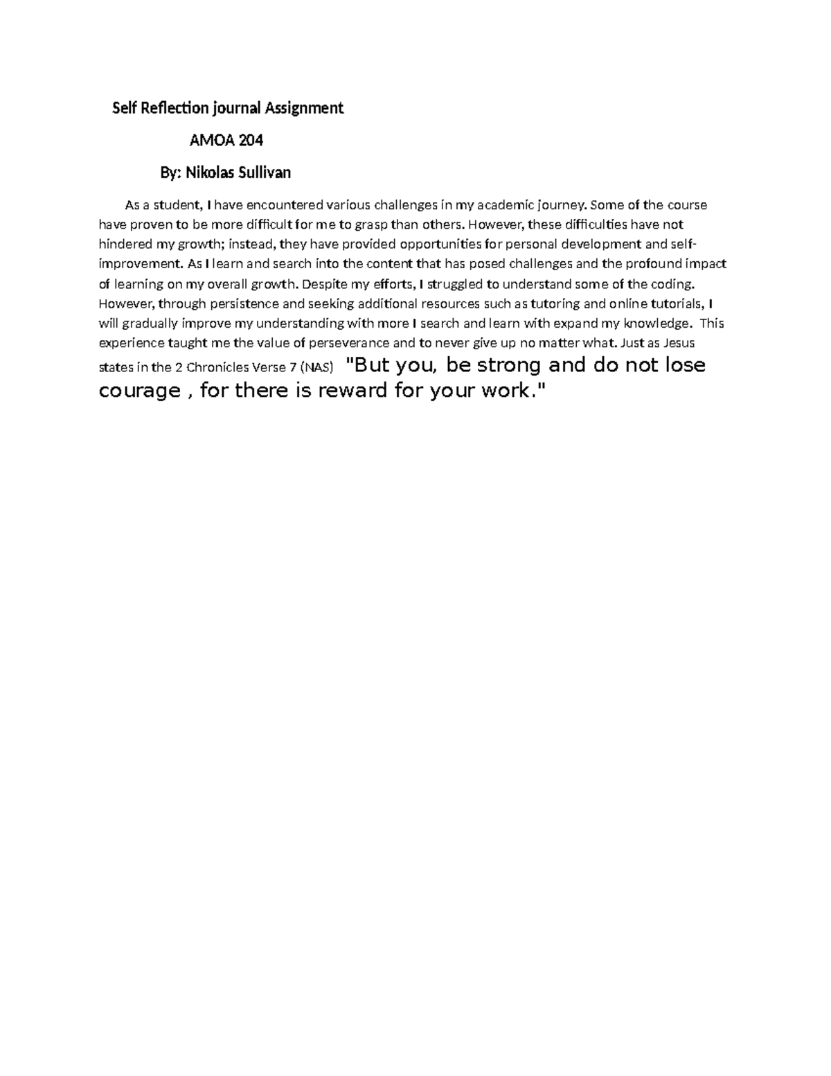 Self Reflection Journal Assignment Some Of The Course Have Proven To Self Reflection Journal Assignment Some Of The Course Have Proven To