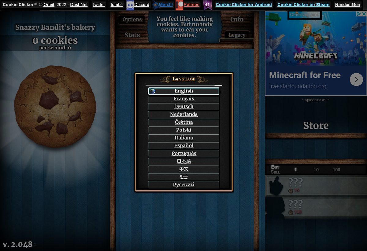 Orteil on X: Cookie Clicker beta update now available patch note  highlights : • new bank minigame, stock market - buy low, sell high •  scientific notation has been fixed • new