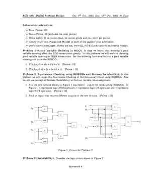 Homework 2 - ECE 465: Digital Systems Design Out: 15thSept., 2022, Due ...