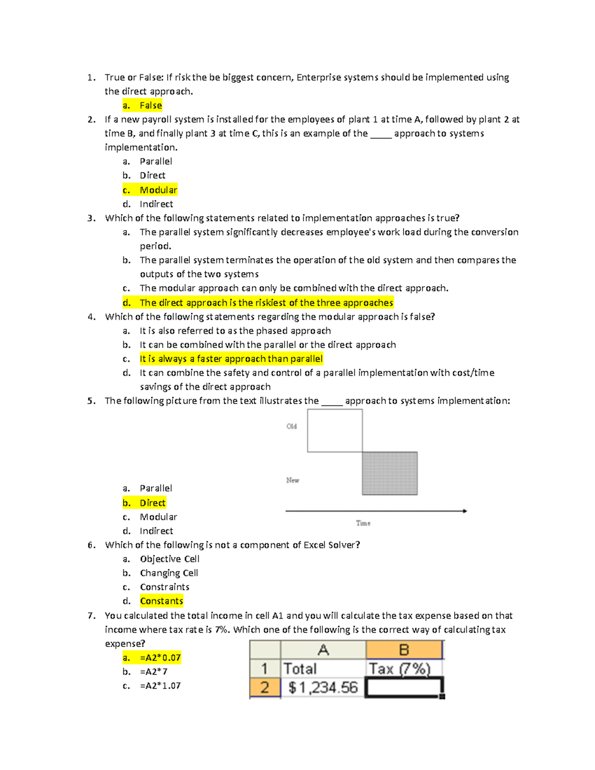 AIS Final Exam Practice Questions - True Or False: If Risk The Be ...