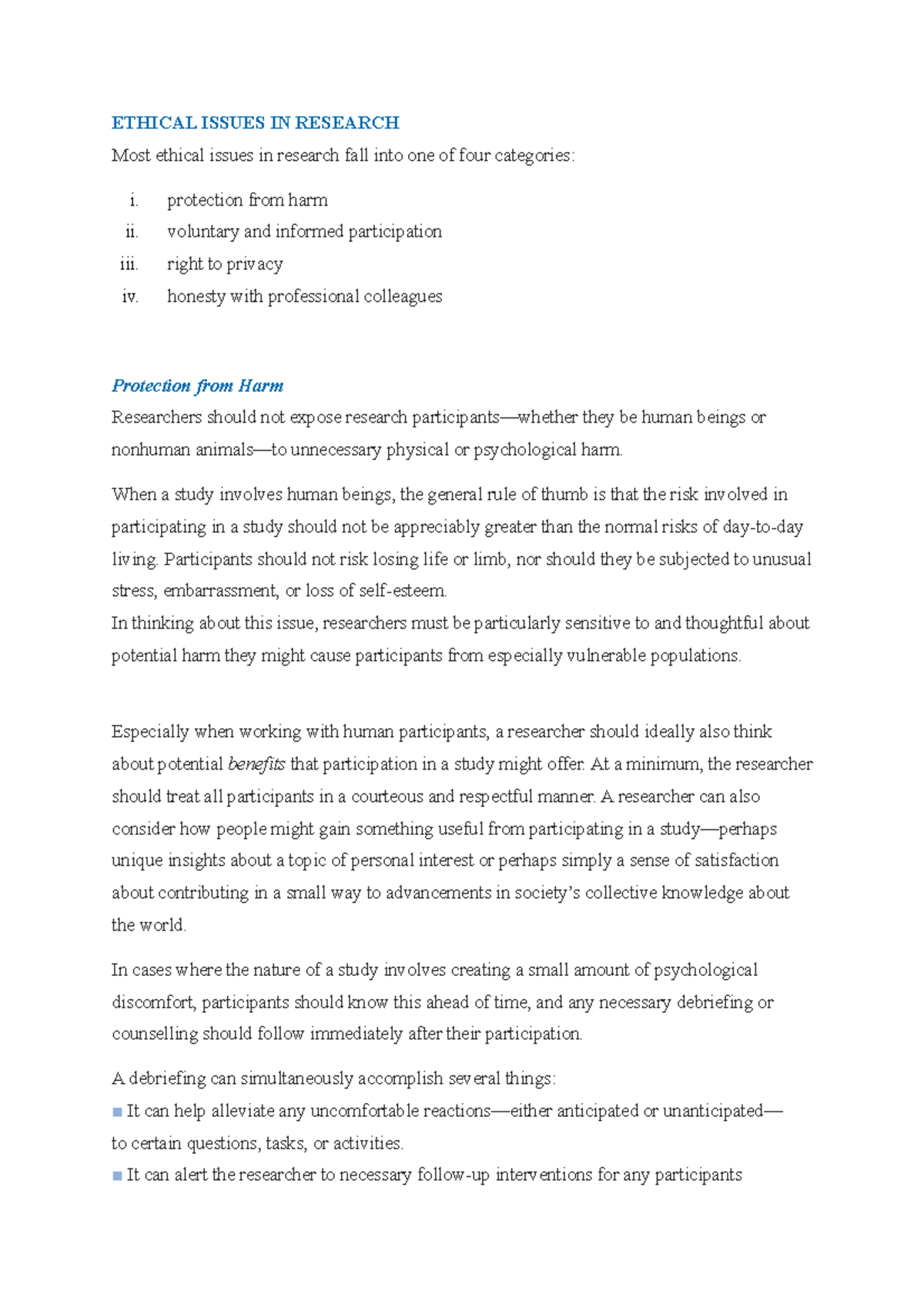 6 Ethical Issues IN Research - ETHICAL ISSUES IN RESEARCH Most ethical ...