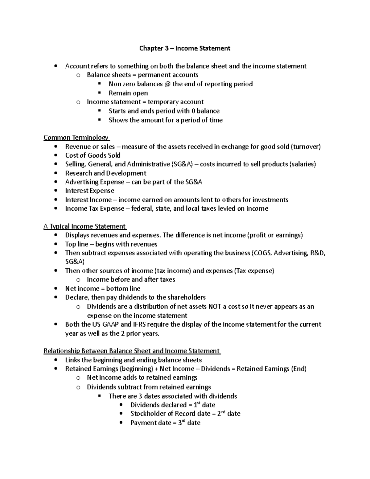 Chapter 3 Income Statement - Chapter 3 – Income Statement Account ...