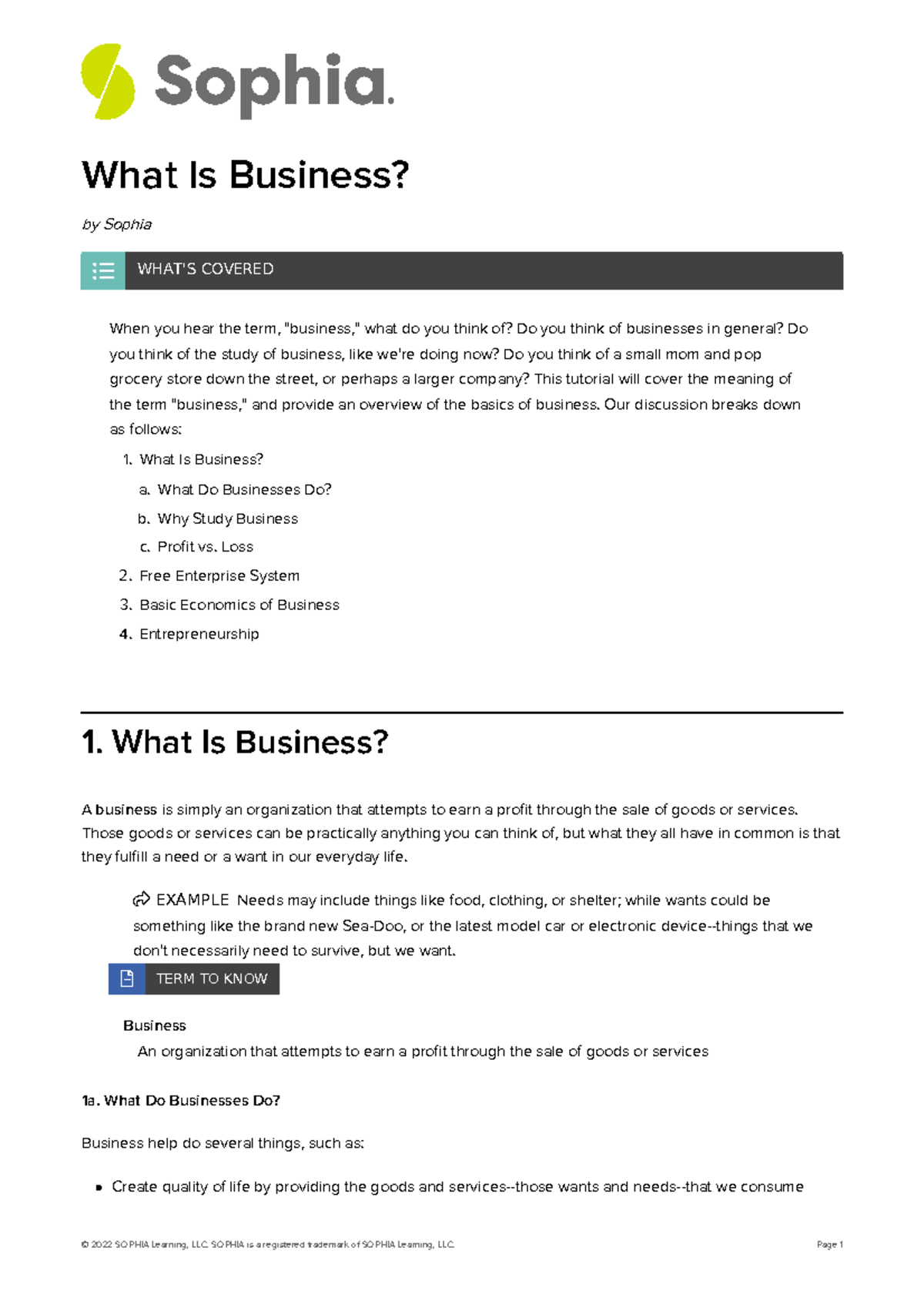 what-is-business-5-unit-1-guide-what-is-business-by-sophia-when