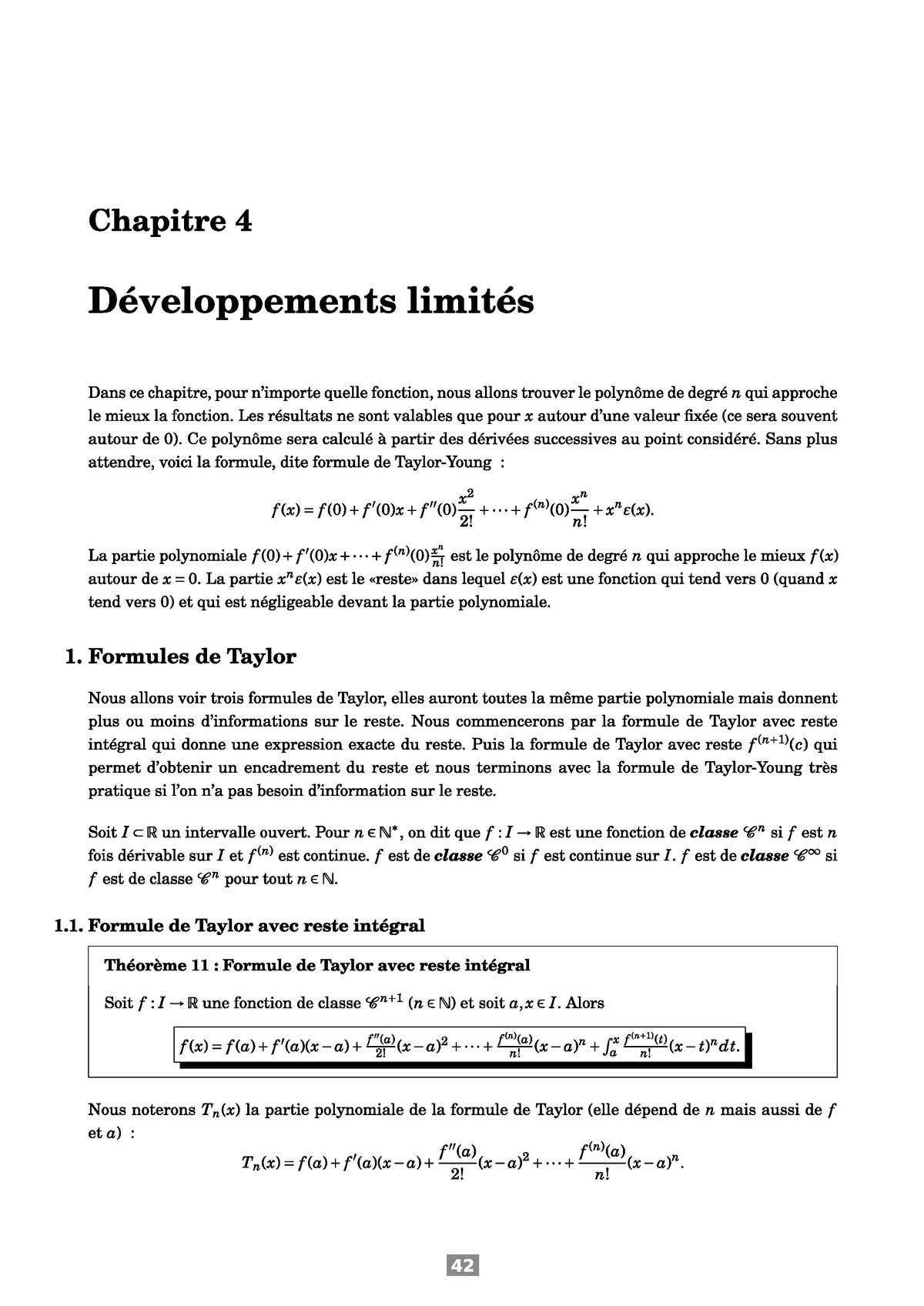 Chapitre 4 - Développement Limité - SMPC - Cours D'analyse 1 Avec ...