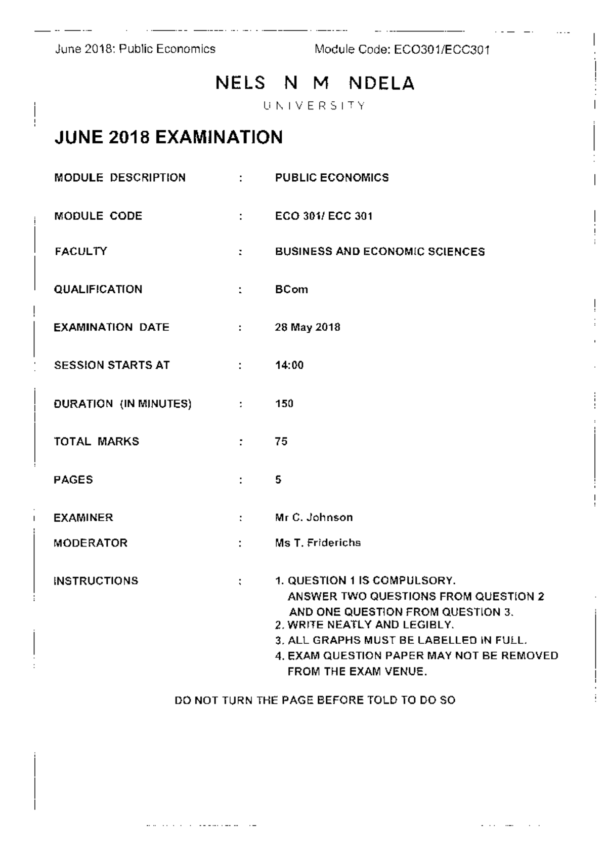 ECO 301 JUN 2018 - The year 2018 assessment - June 2018: Public ...