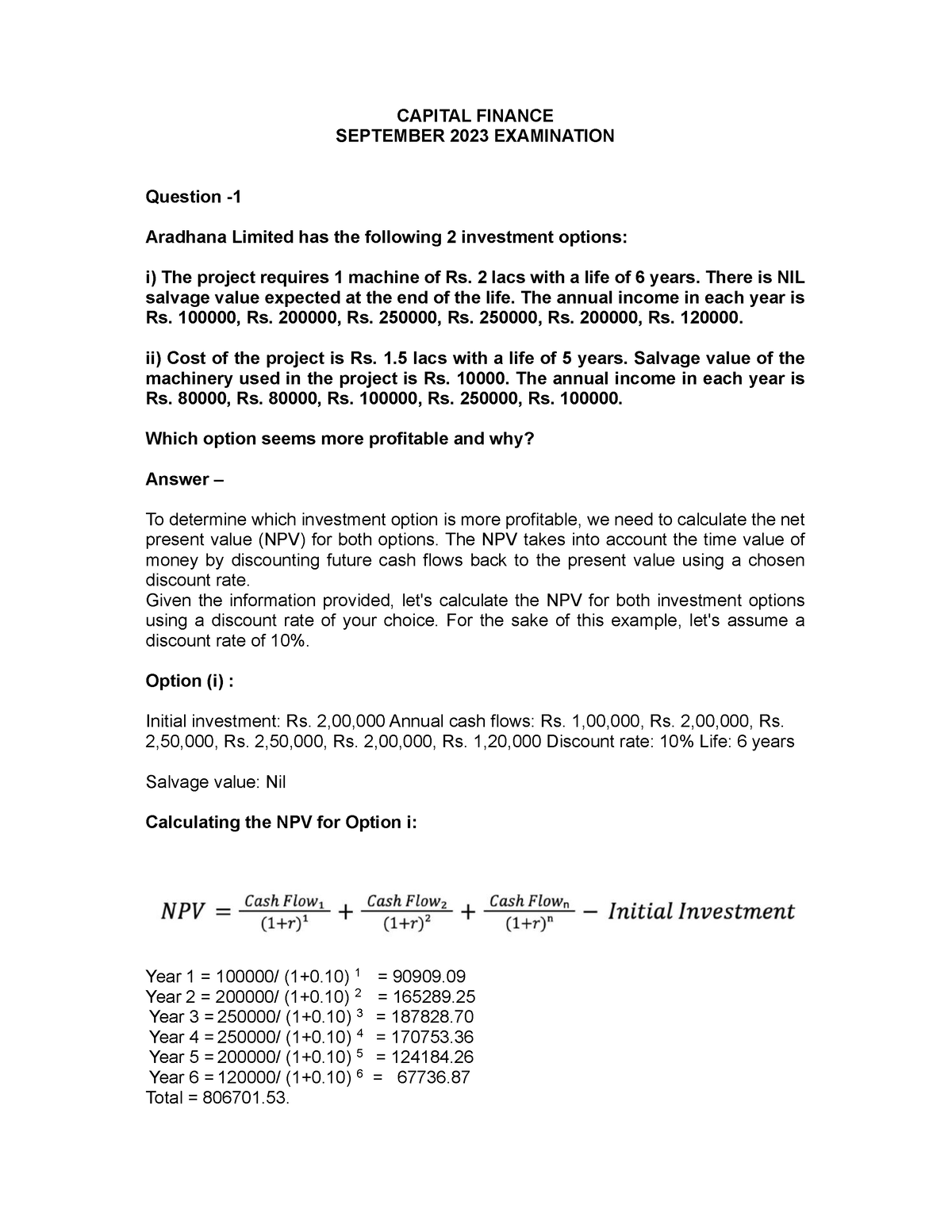 corporate finance assignment pdf