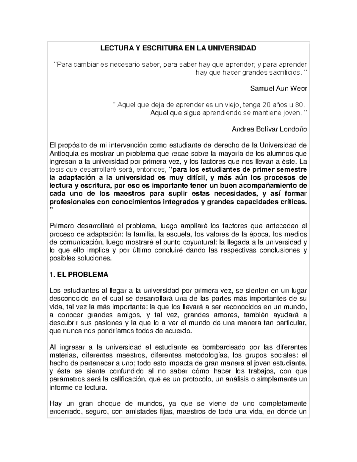 Leer y escribir en la Universidad desde la mirada de los alumnos ...