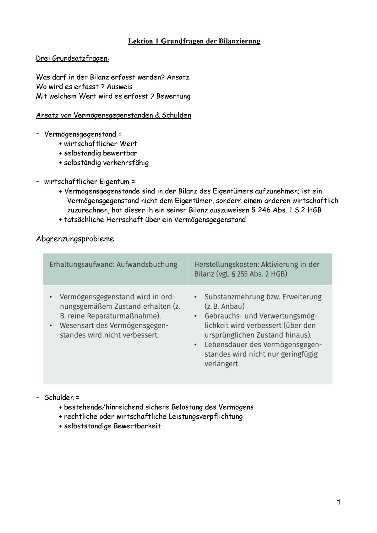 Buchführung Und Bilanzierung 2 -Lektion 1 - Lektion 1 Grundfragen Der ...