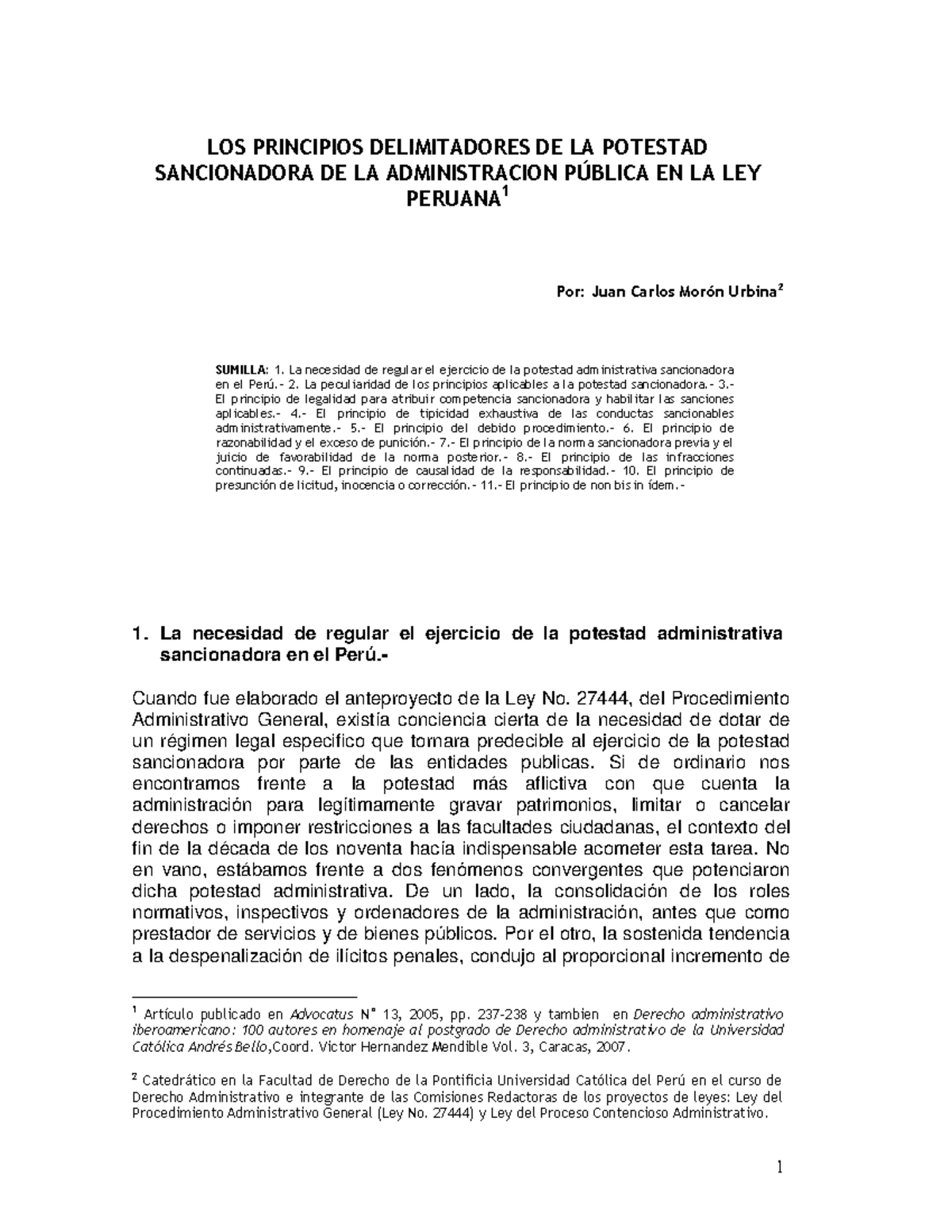 2271 Los Principios De La Potestad Sancionadora De La Administracion En ...