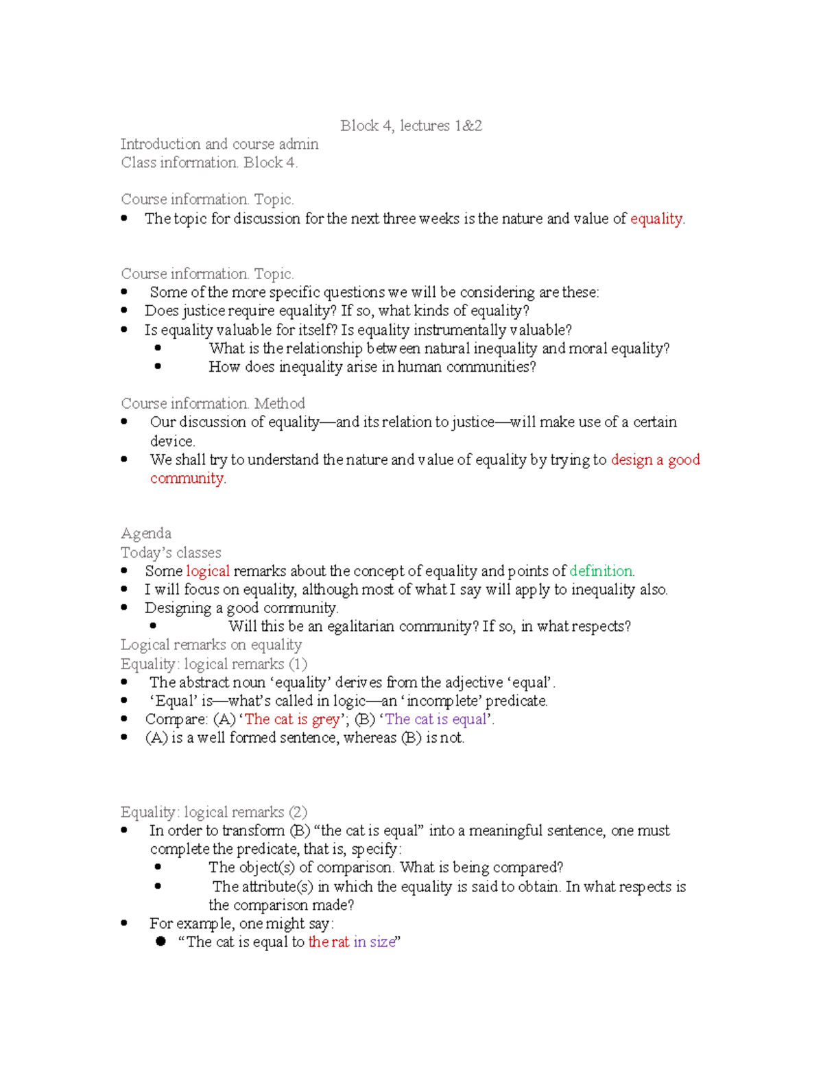 Block 4 week 1-2 - These are just my personal notes taken in class and ...