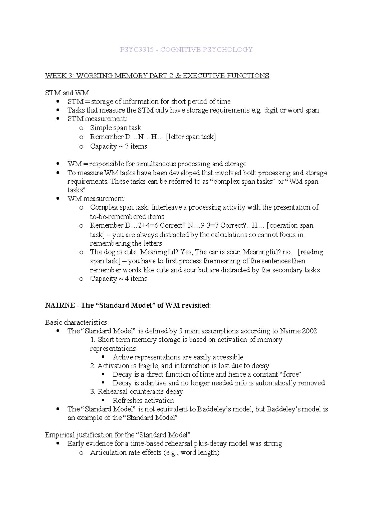 (3) PSYC3315 - Lecture 3 Notes - PSYC3315 - COGNITIVE PSYCHOLOGY WEEK 3 ...