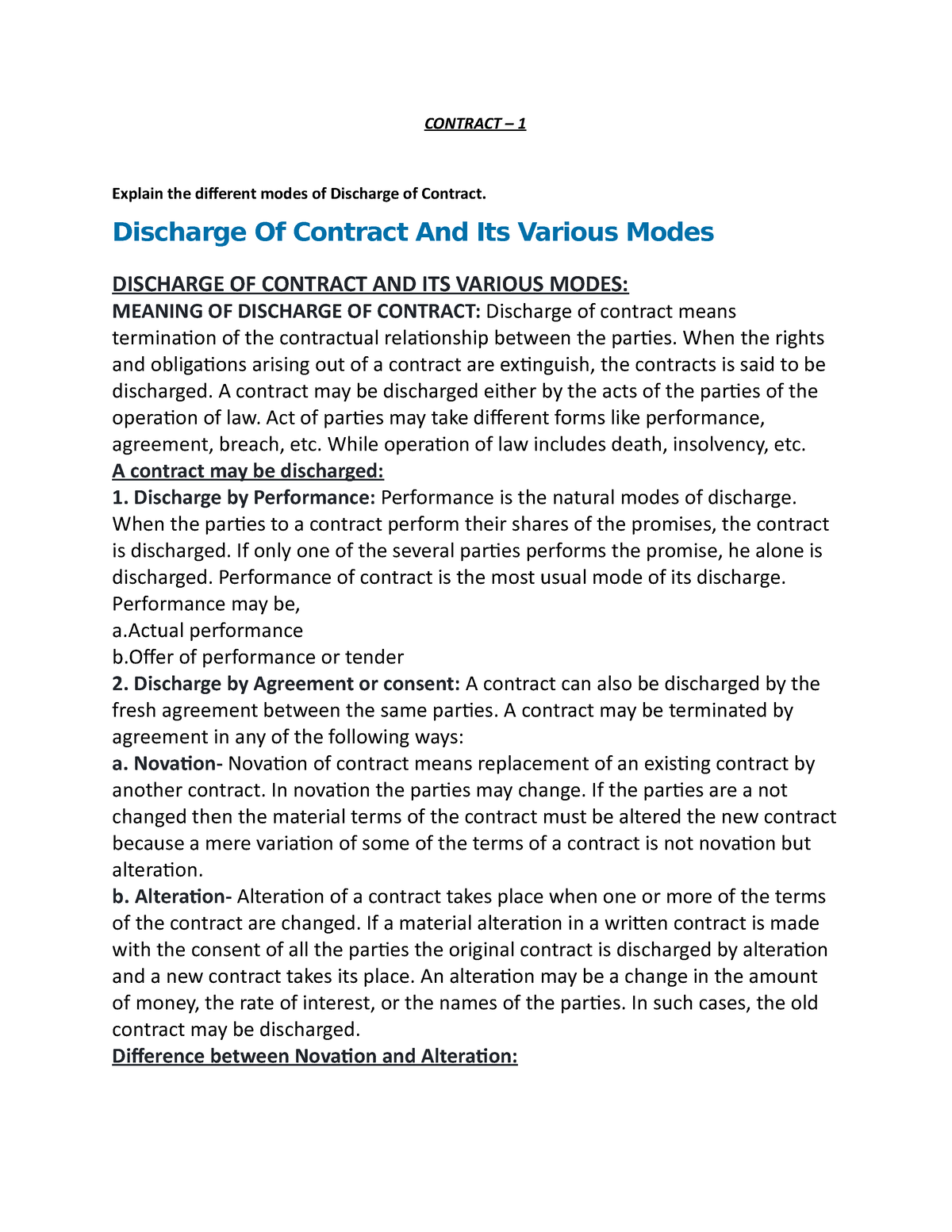 contract-1-contract-1-explain-the-different-modes-of-discharge-of