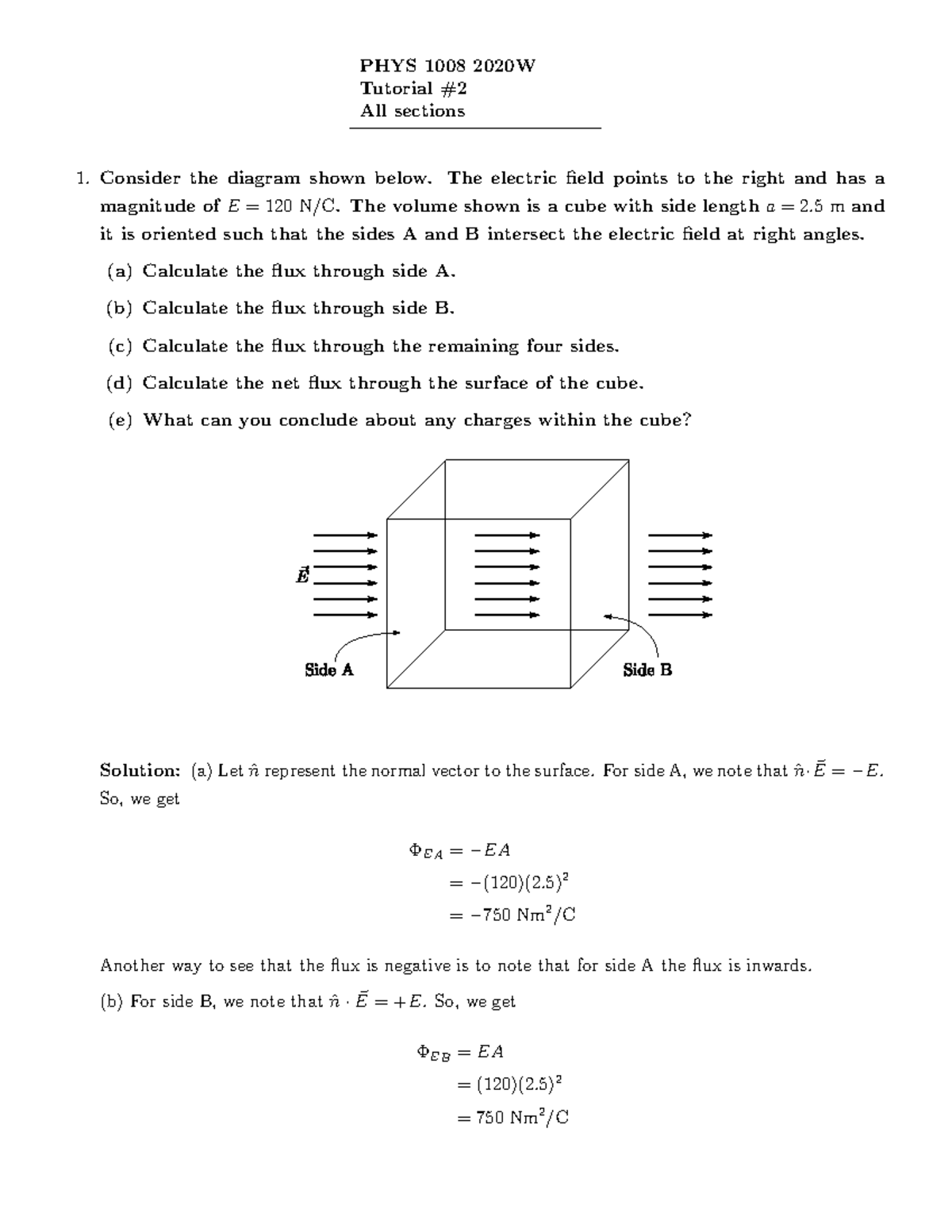 Tutorial Set 2 Phys 1008 Carleton Studocu