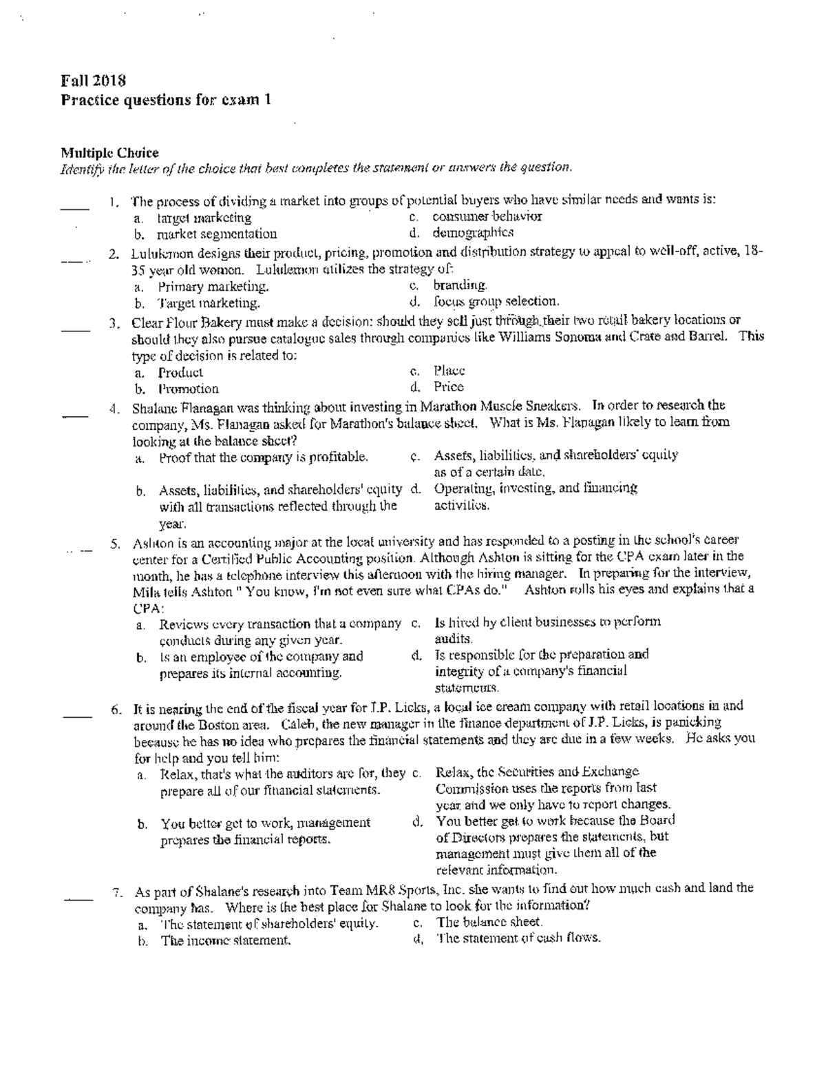 2018 +Fall+Practice+Exam+1 - Fall 2018 Practice questions for exam 1 ...