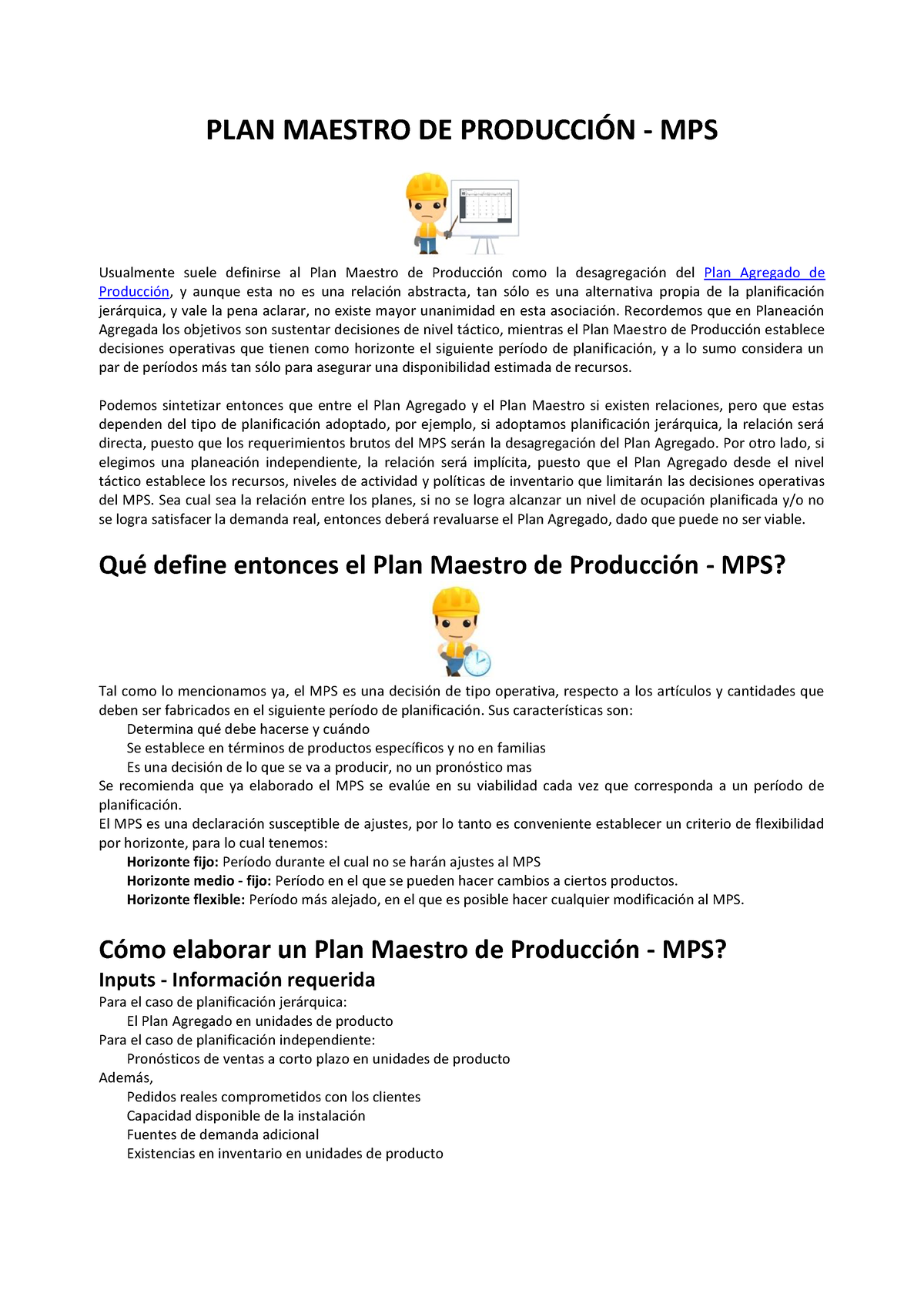 PLAN Maestro DE Producción - PLAN MAESTRO DE PRODUCCI”N - MPS ...