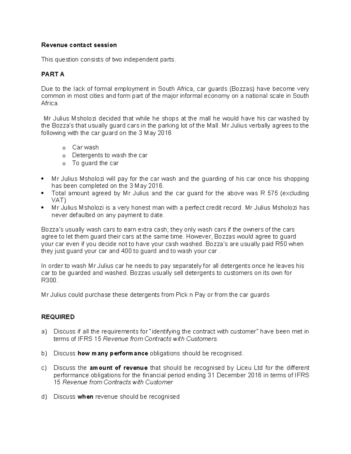 Contact session - Revenue question - Revenue contact session This ...