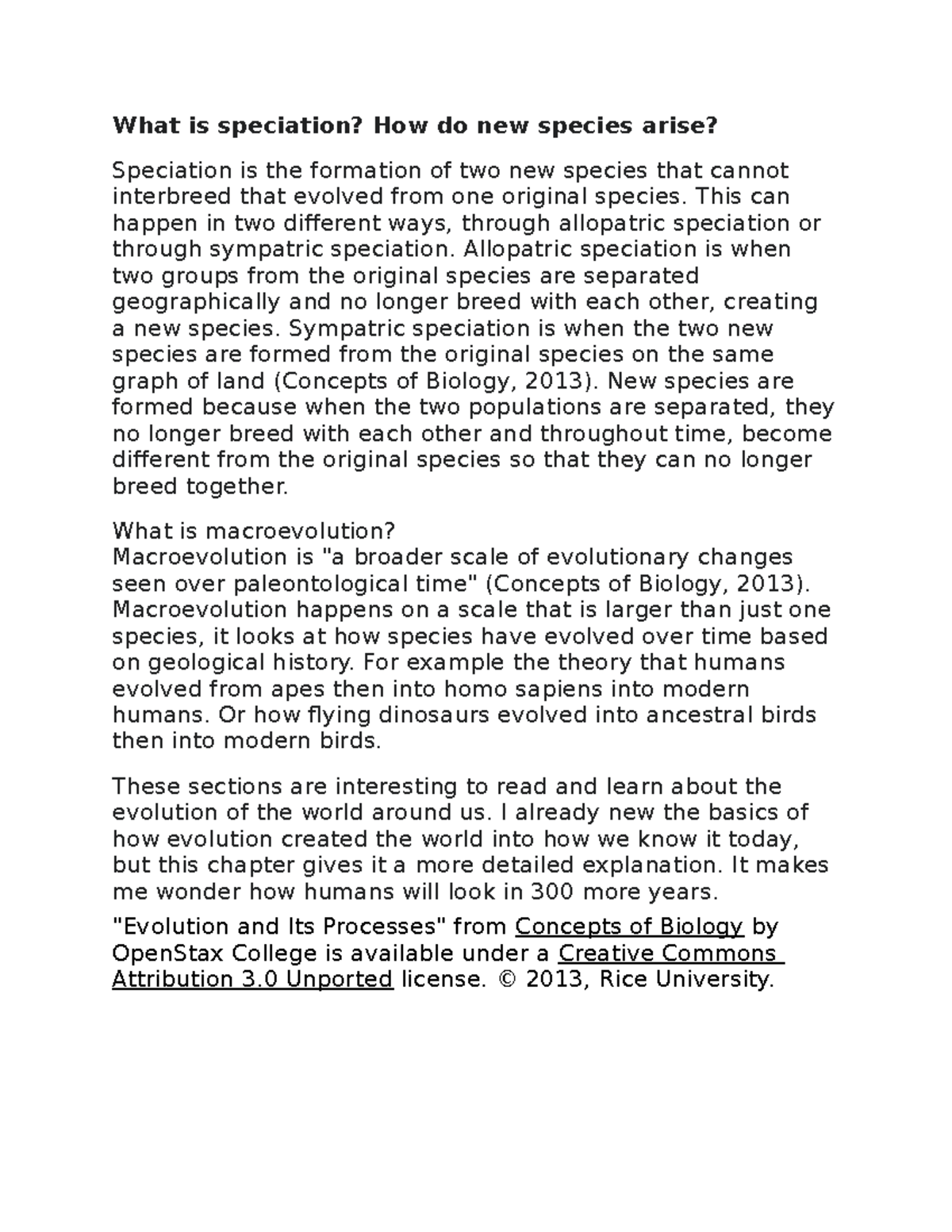 Wk 5 What is speciation. How do new species arise - What is speciation ...