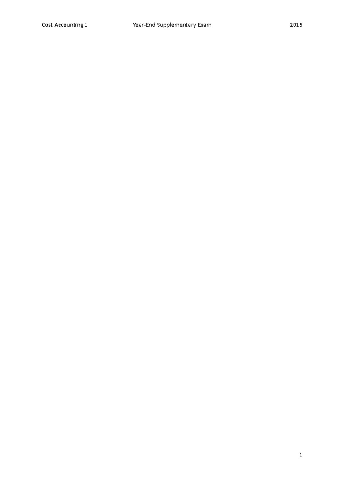 Supplementary Exam S2 - Question One (20 Marks; 36 Minutes) The ...