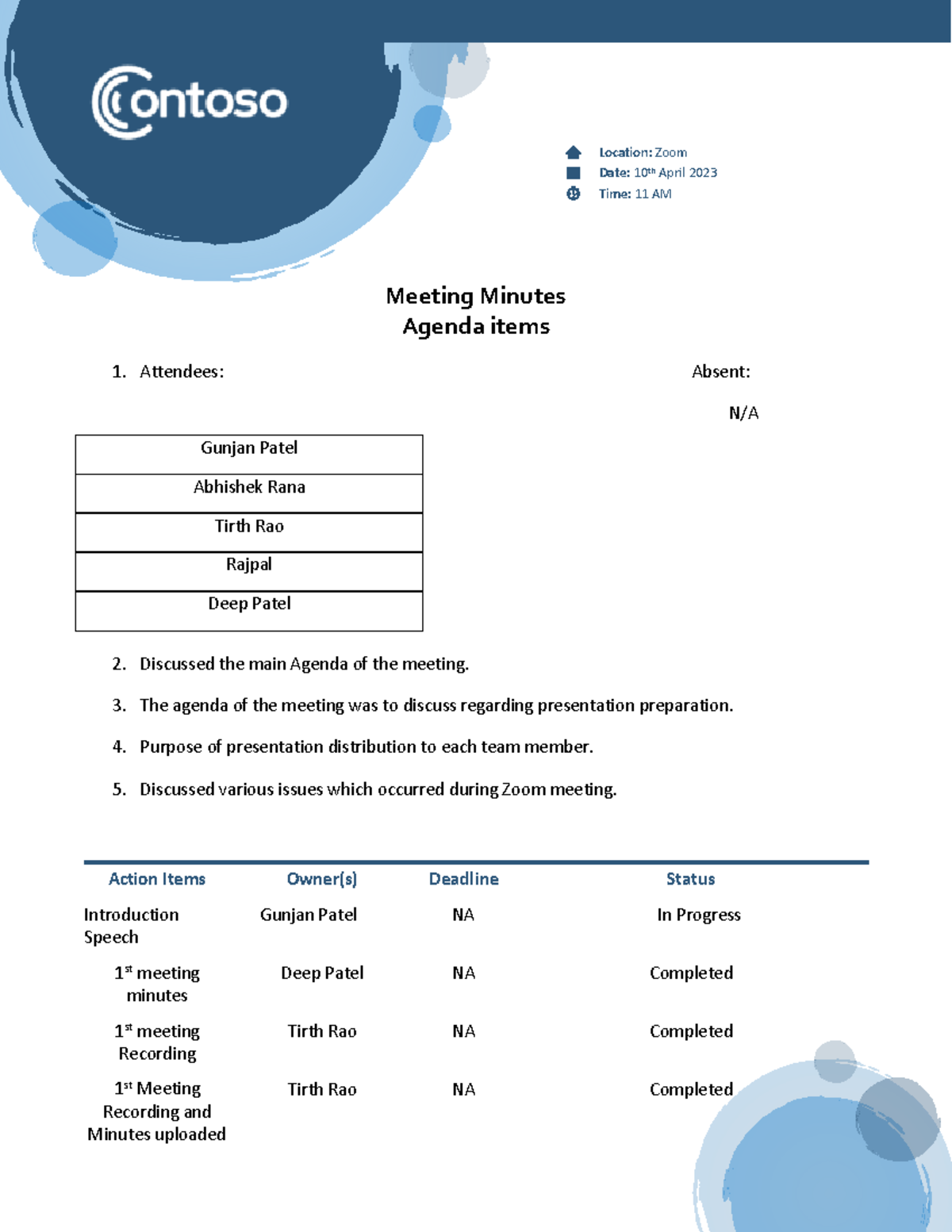 Minute taker 2 - wows - CONSO800 - Conestoga College - Studocu