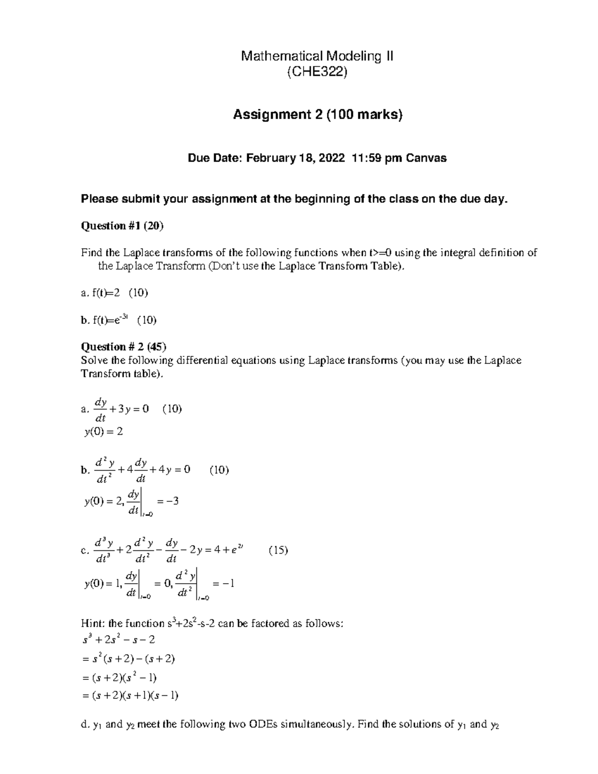 math 100 assignment 2 solution 2022