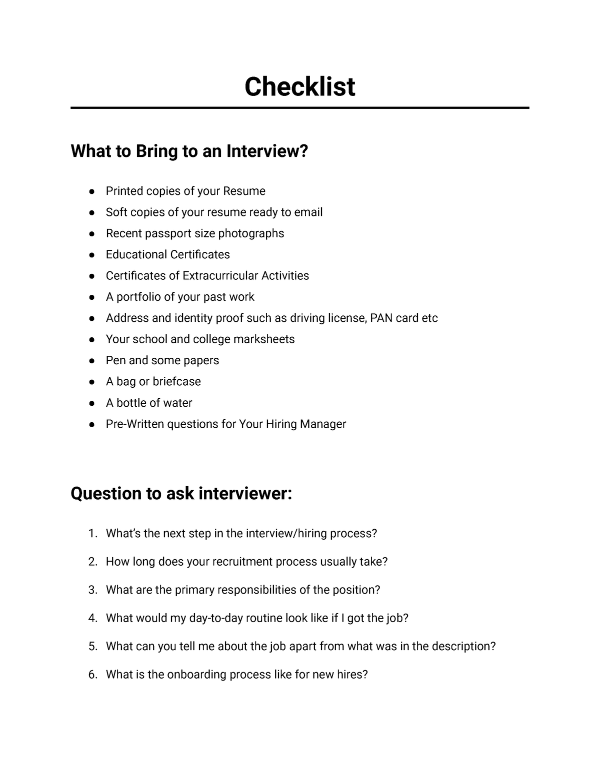 checklist-plc-checklist-what-to-bring-to-an-interview-printed-copies