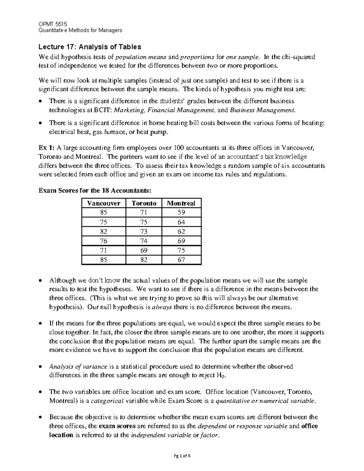Lecture 17-5515 - Quantitative Methods for Managers class 17 Fall 2021 ...