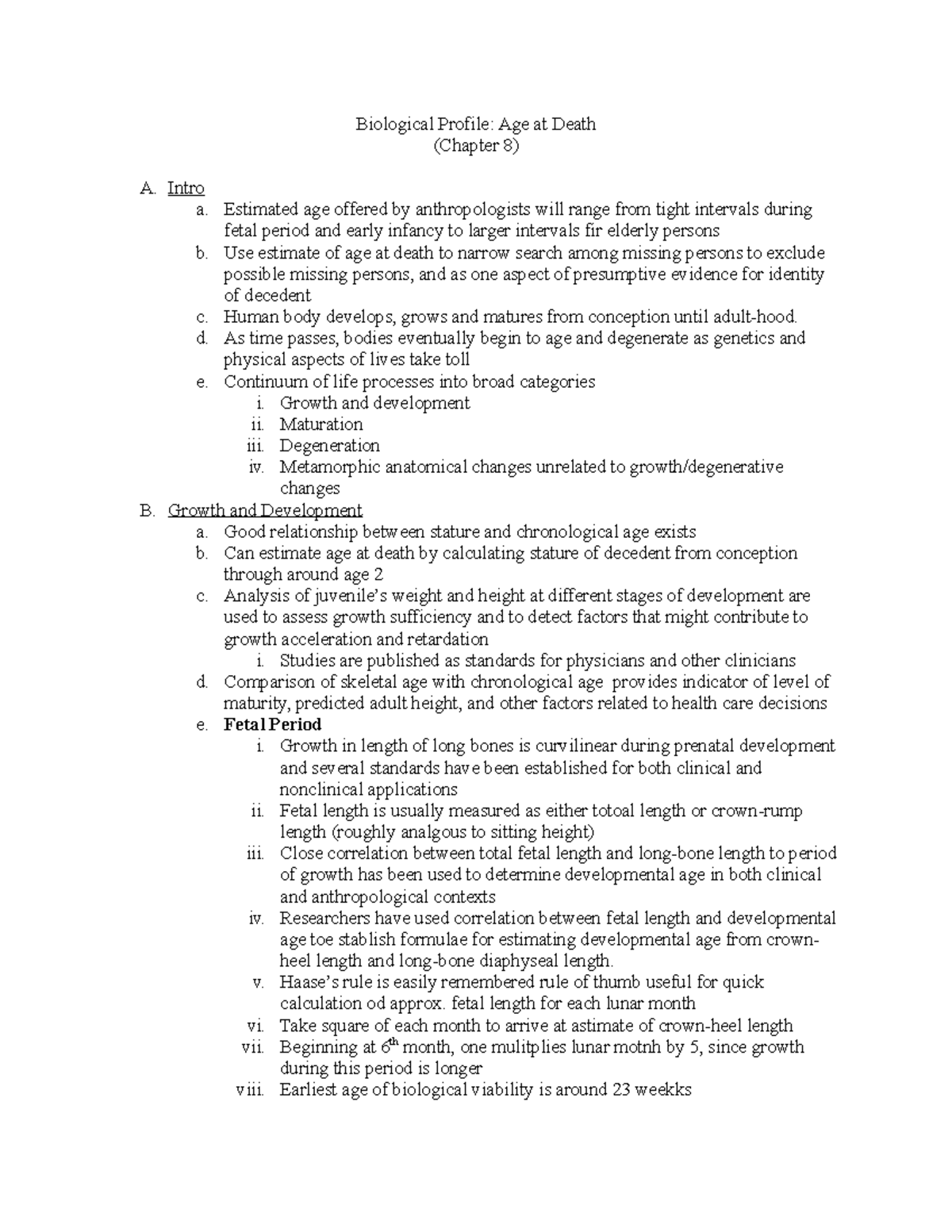 Biological Profile-Age at Death - Biological Profile: Age at Death ...