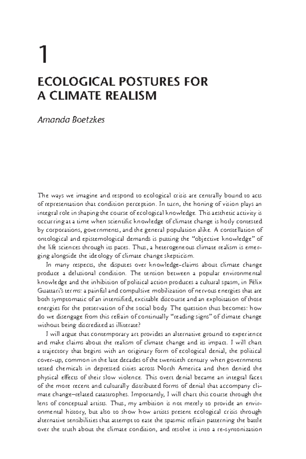 Amanda Boetzkes, “Ecological Postures for a Climate Realism,” in Lynn ...